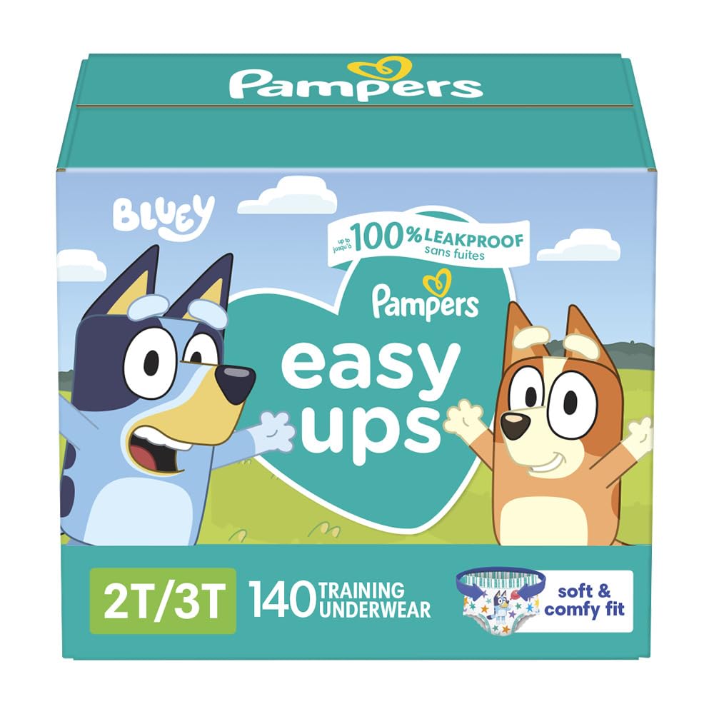 Pampers Training Pants - Easy Ups Boys & Girls Bluey - Size 3T-4T, 124 Count