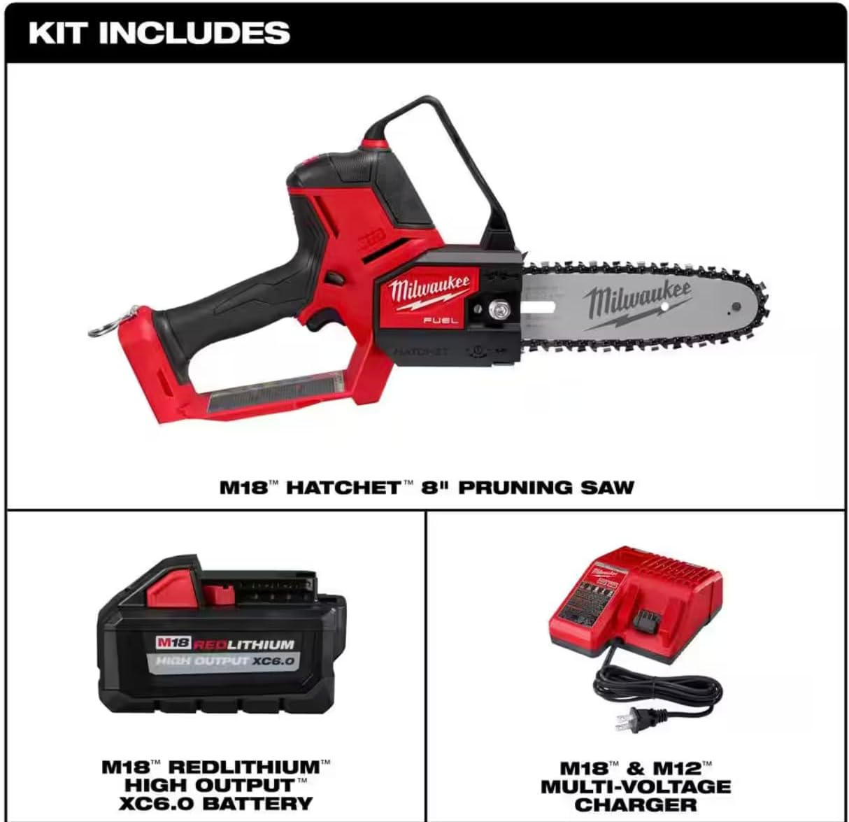 Milwaukee M18 FUEL 8 in. 18V Lithium-Ion Brushless HATCHET Pruning Saw