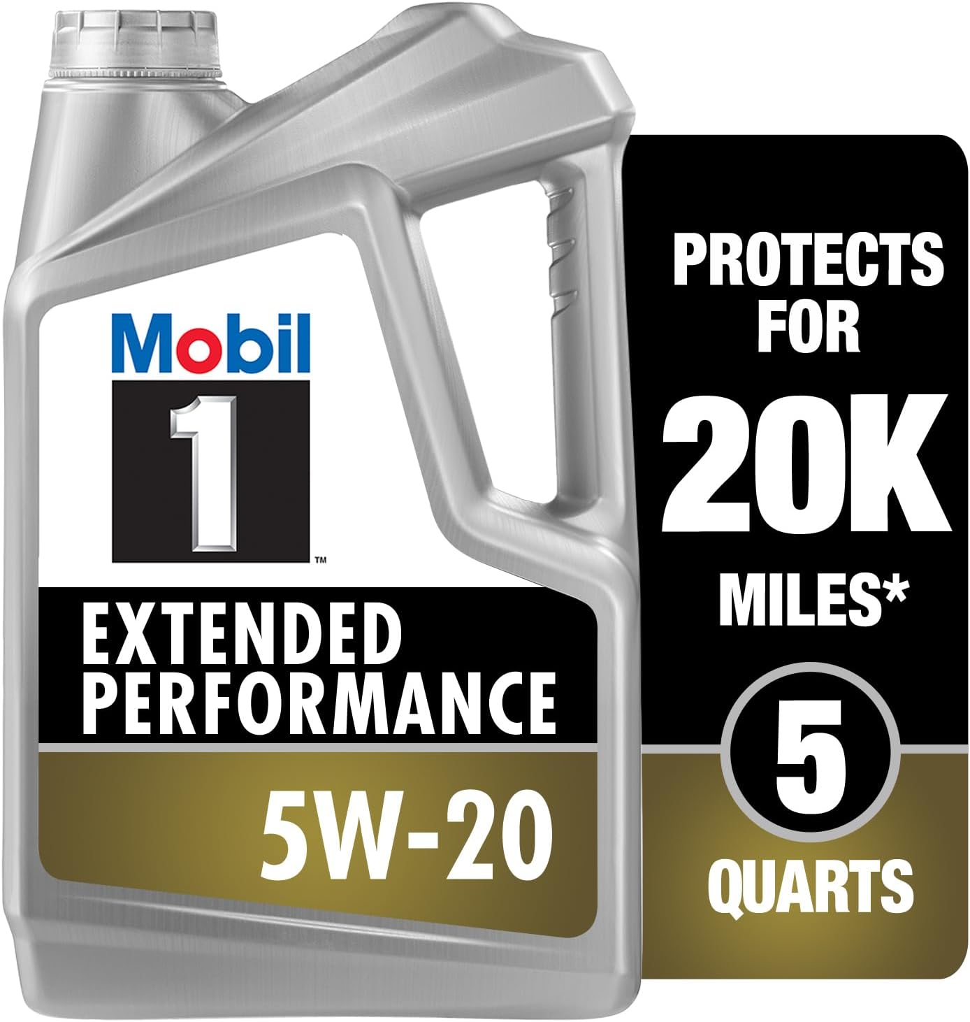 Mobil 1 Advanced Fuel Economy Full Synthetic Motor Oil 0W-20, 5 Quart