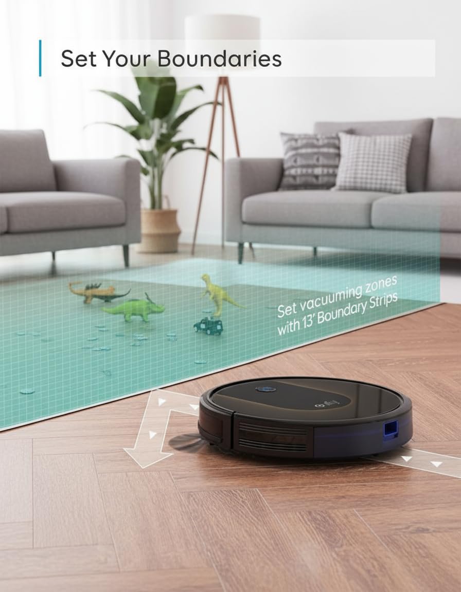 eufy C10 Robot Vacuum Self Emptying, 8 Weeks Hands Free, Advanced Smart Mapping with LiDAR Navigation, 2.85-Inch Slim Design, Powerful Suction, Edge Expansion Brush for Pet Hair, Carpet Detection