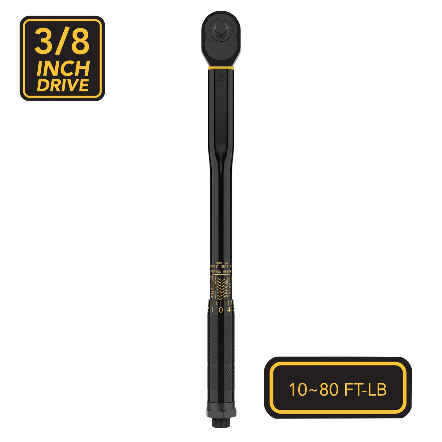 LEXIVON Torque Wrench 1/2-Inch Drive Click 10~150 Ft-Lb/13.6~203.5 Nm (LX-183)