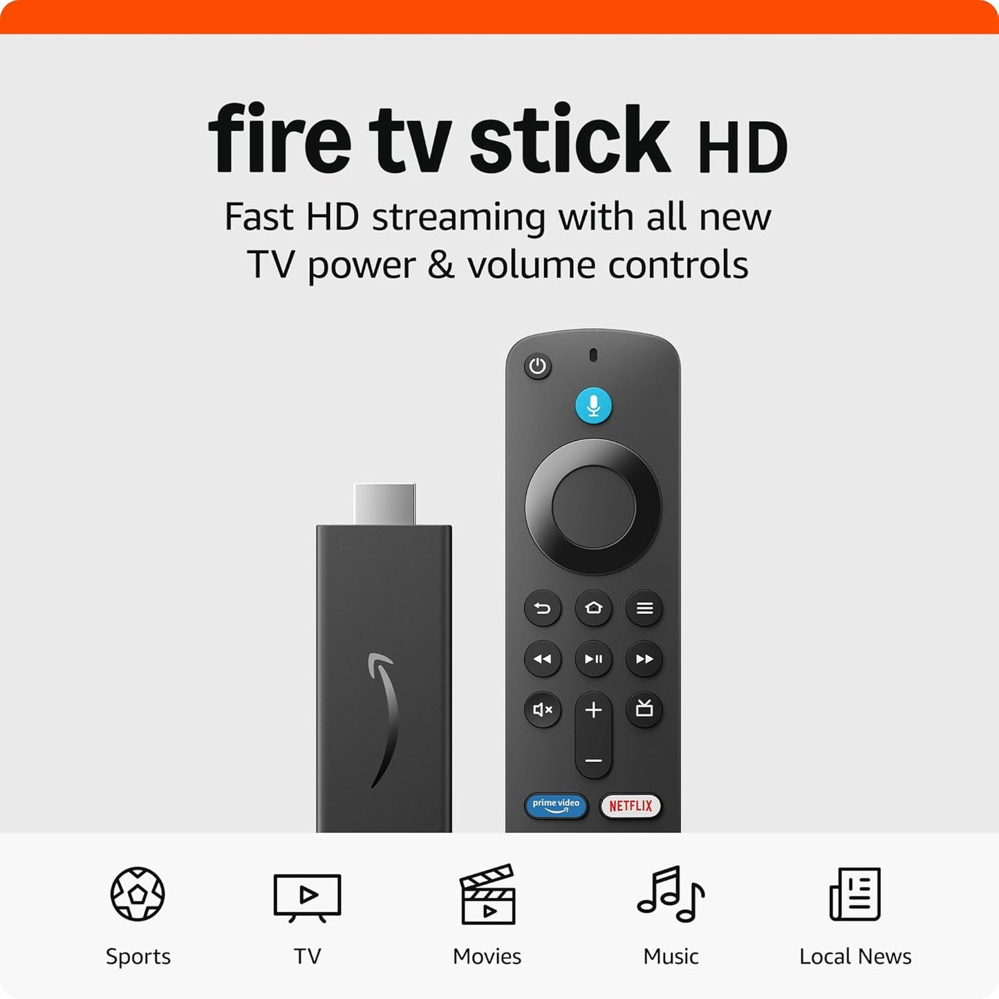 Fire TV Stick HD (newest model), free and live TV