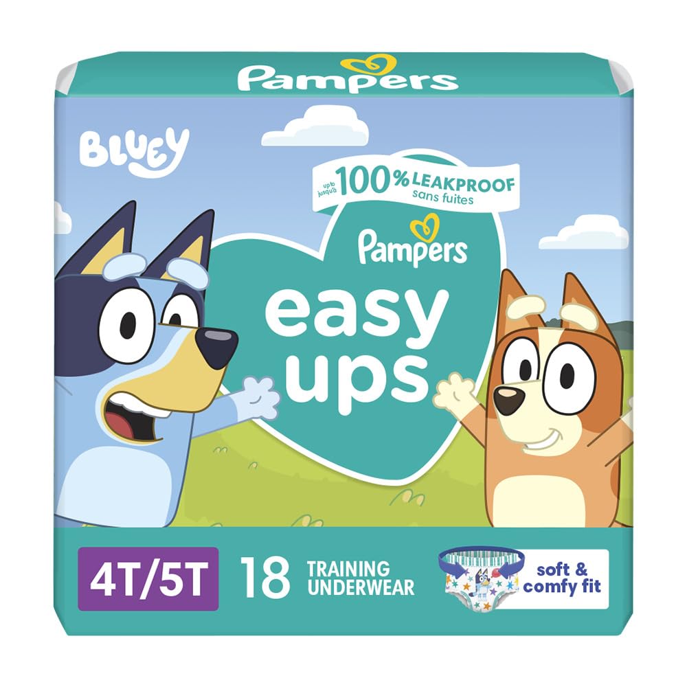 Pampers Training Pants - Easy Ups Boys & Girls Bluey - Size 3T-4T, 124 Count