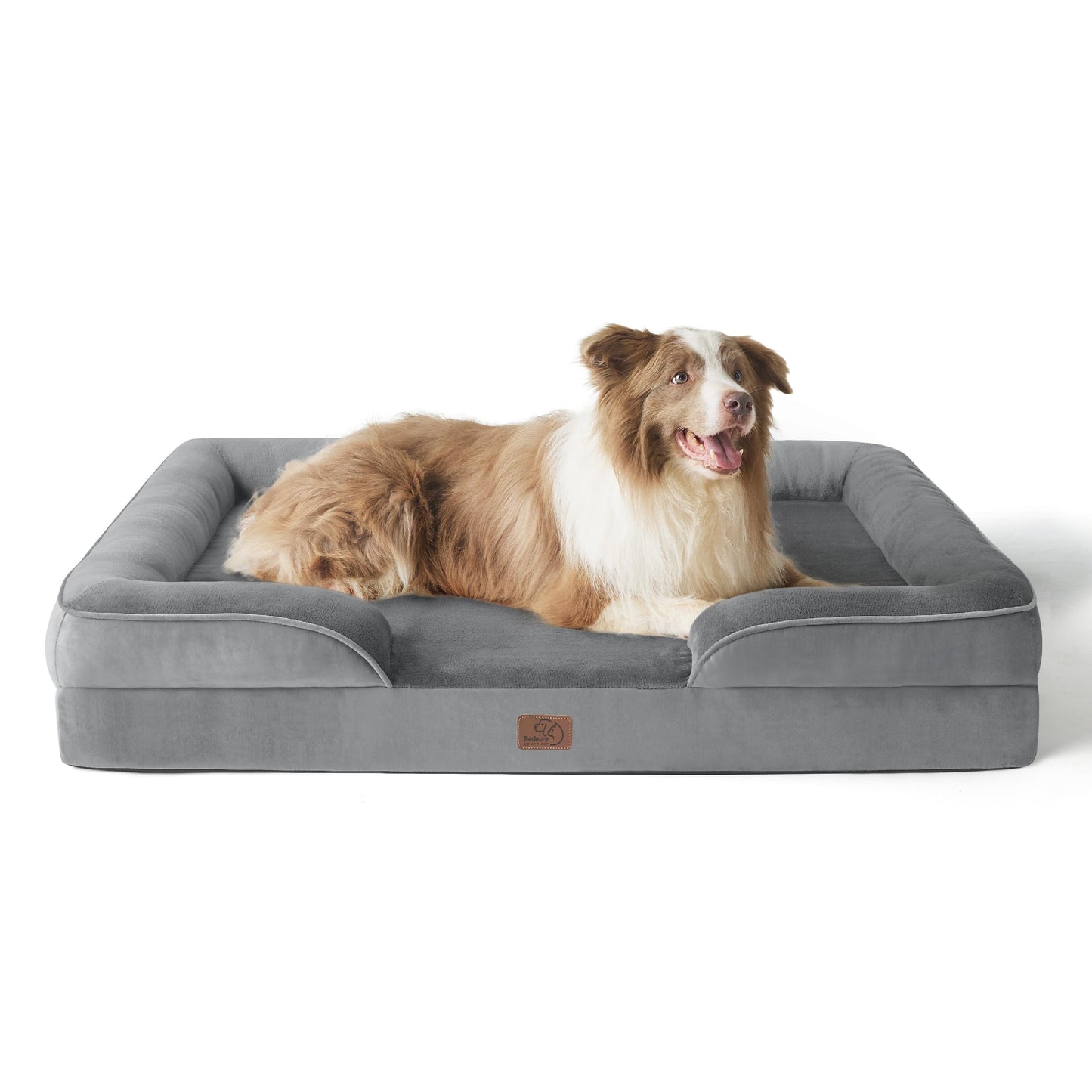 Bedsure Orthopedic Dog Beds Large Sized Dog - Washable Large Dog Cat Bed Waterproof, Comfort Dogs Couch Sofa with Washable Removable Cover, Pet Bed with Nonskid Bottom, Grey, 35"