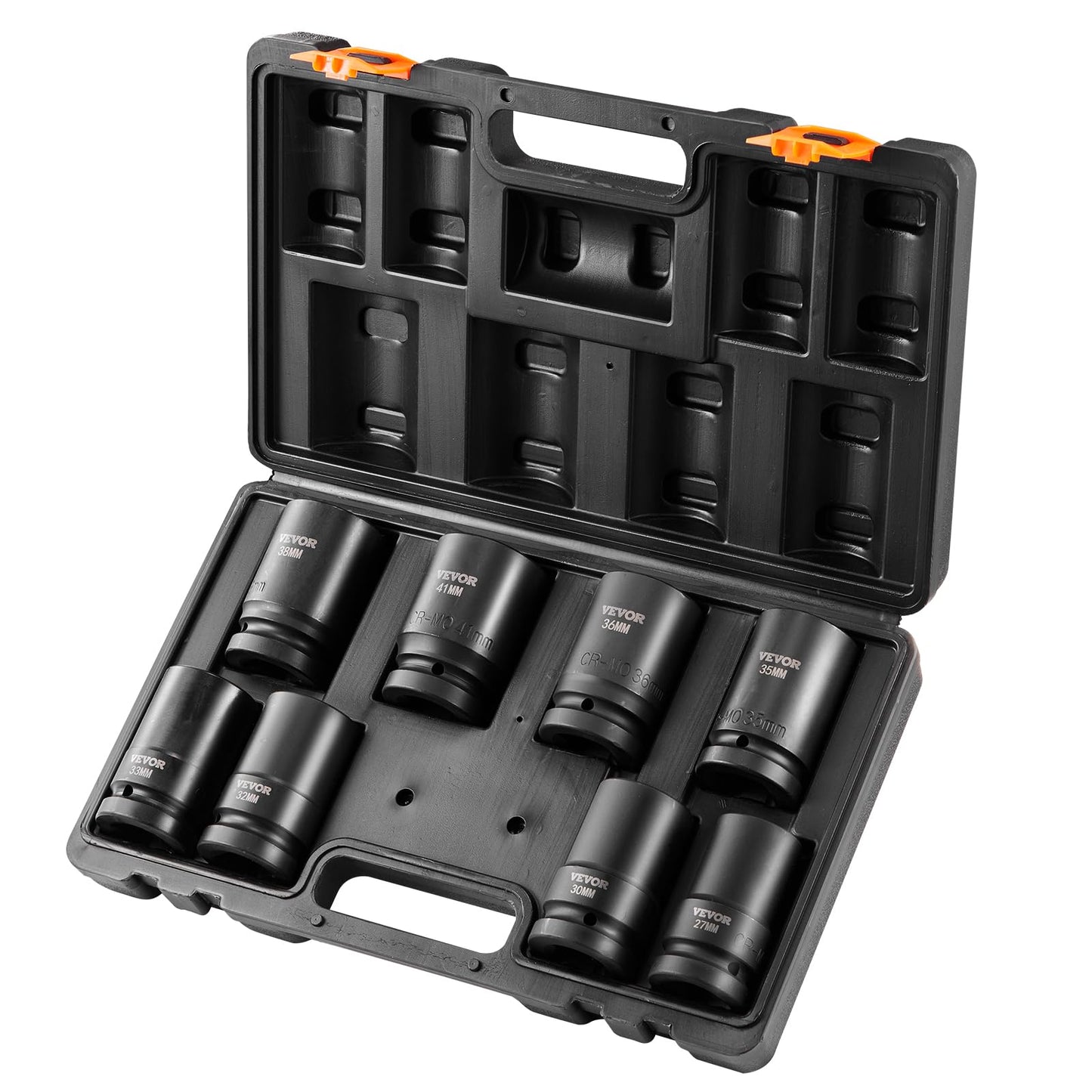 VEVOR 1/2" Drive Impact Socket Set, 65 Piece SAE 3/8" to 1-1/4" and Metric 10-24mm