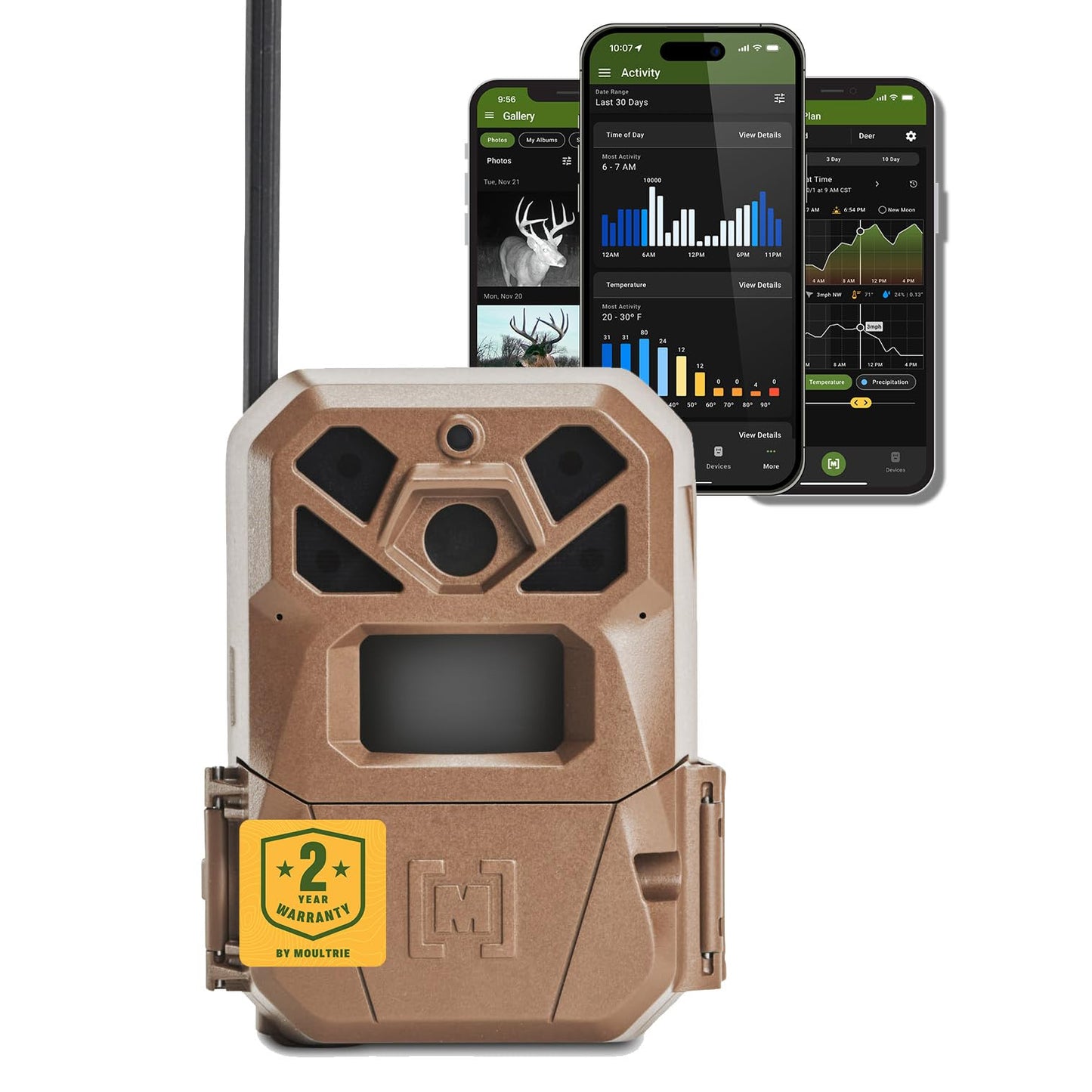 Moultrie Edge 2 Cellular Trail Camera - Auto Connect Nationwide 4G LTE - On Demand 36MP Photo - 1080P Video with HD Audio - 100 Ft Detection Range - Low Glow Flash
