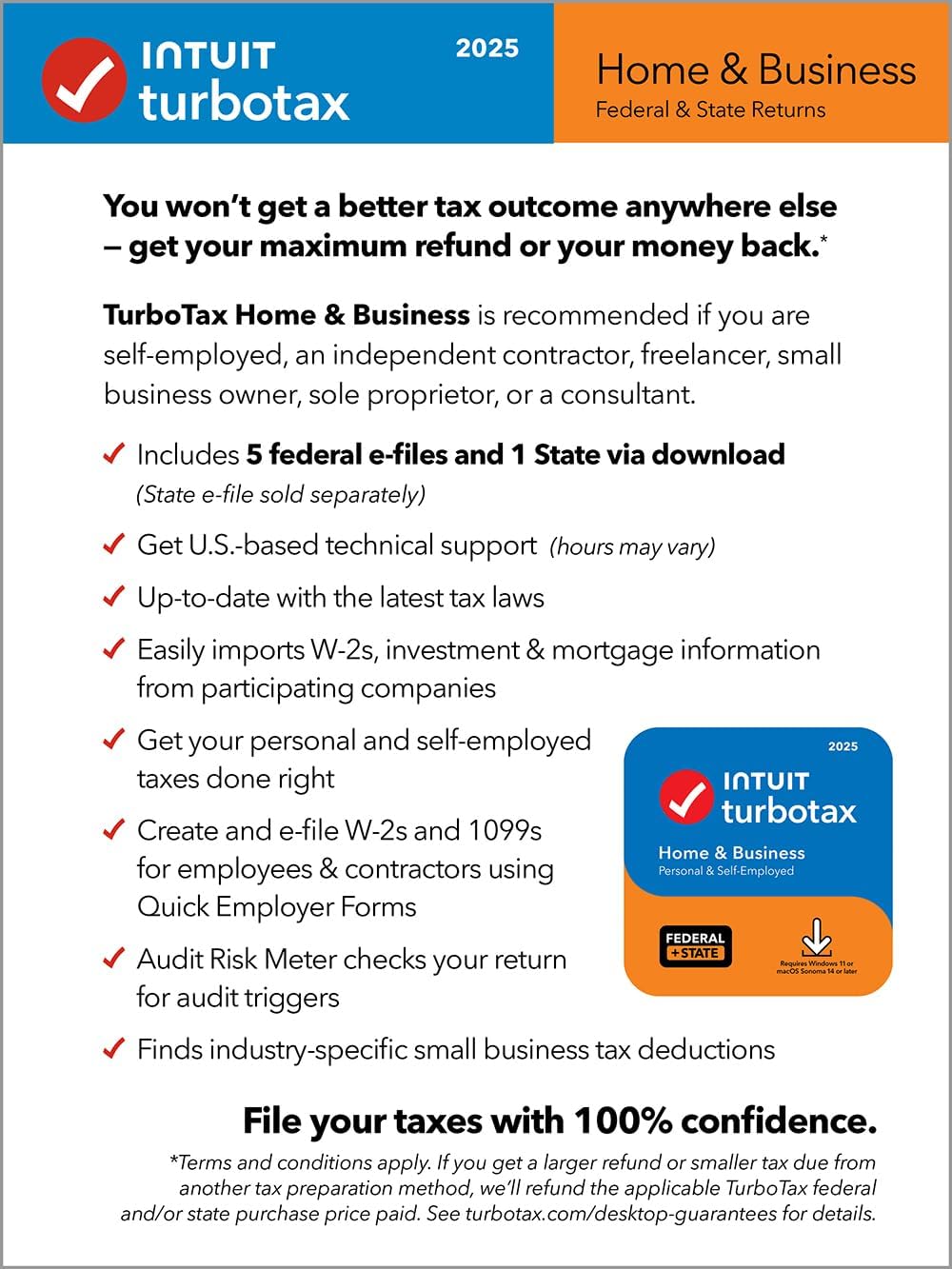 TurboTax Desktop Deluxe 2025, Federal & State Tax Return [Download] [PC/Mac Online Code]