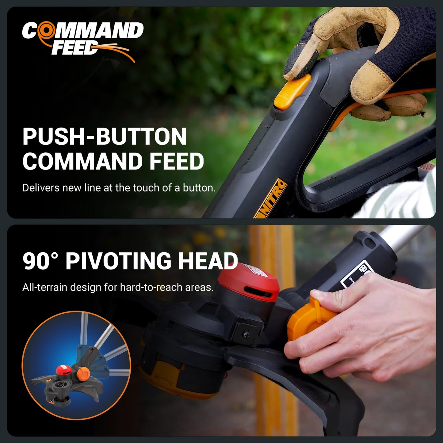 Worx String Trimmer Cordless GT3.0 20V PowerShare 12" Edger & Weed Trimmer