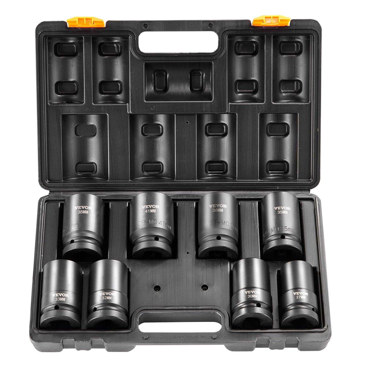 VEVOR 1/2" Drive Impact Socket Set, 65 Piece SAE 3/8" to 1-1/4" and Metric 10-24mm