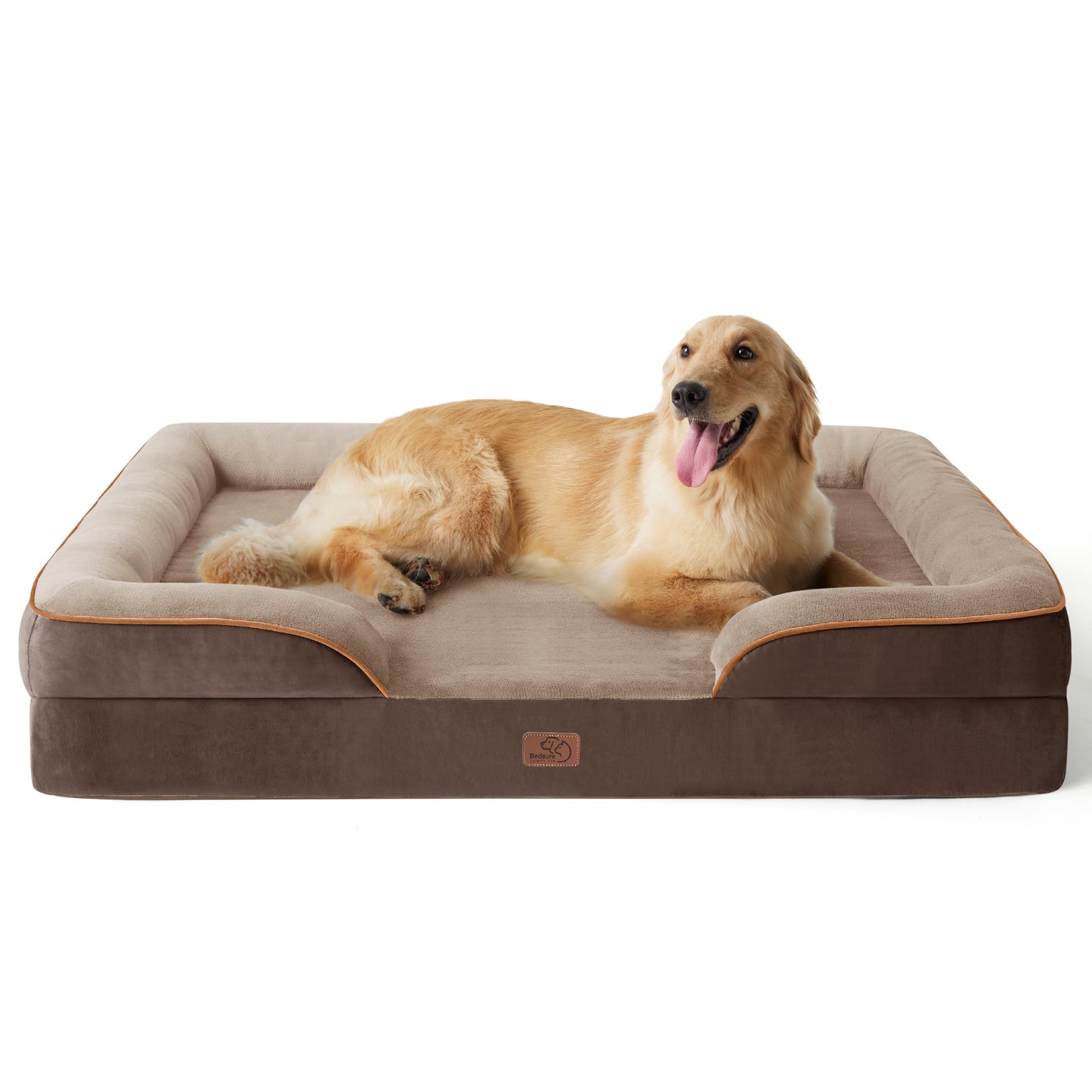Bedsure Orthopedic Dog Beds Large Sized Dog - Washable Large Dog Cat Bed Waterproof, Comfort Dogs Couch Sofa with Washable Removable Cover, Pet Bed with Nonskid Bottom, Grey, 35"
