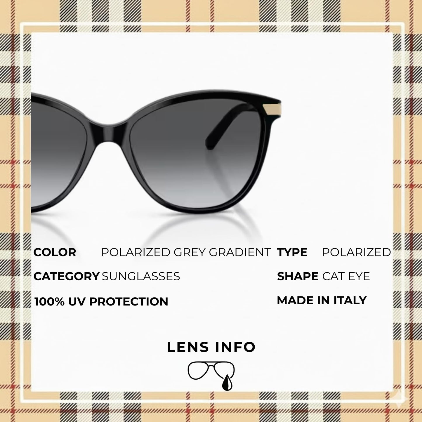 BURBERRY BE4216 Cat eye Shape Acetate Sunglasses with Luxury Eyewear Kit