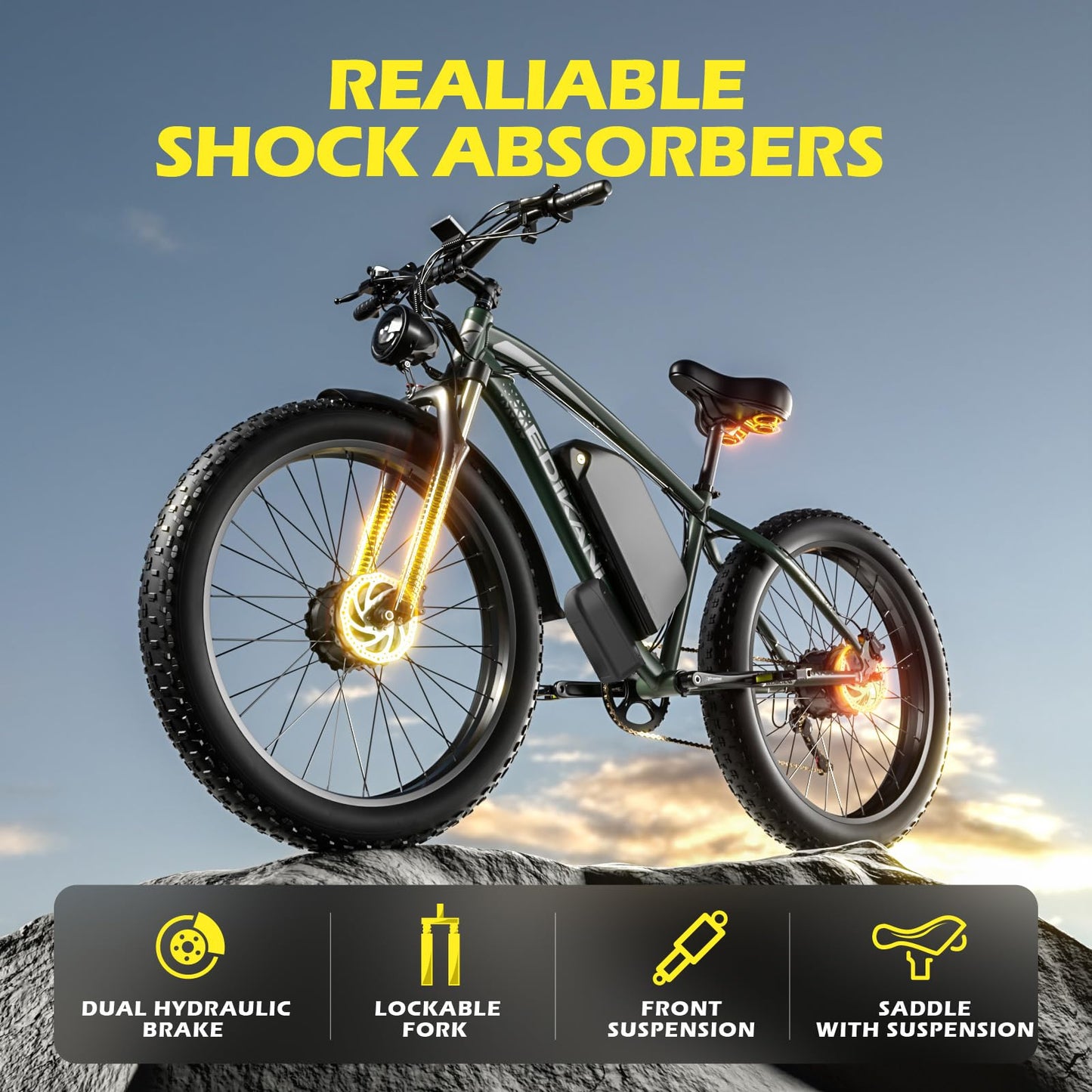 E Bikes for Adults Electric, 51 MPH Peak 5000W Dual Motor Ebike