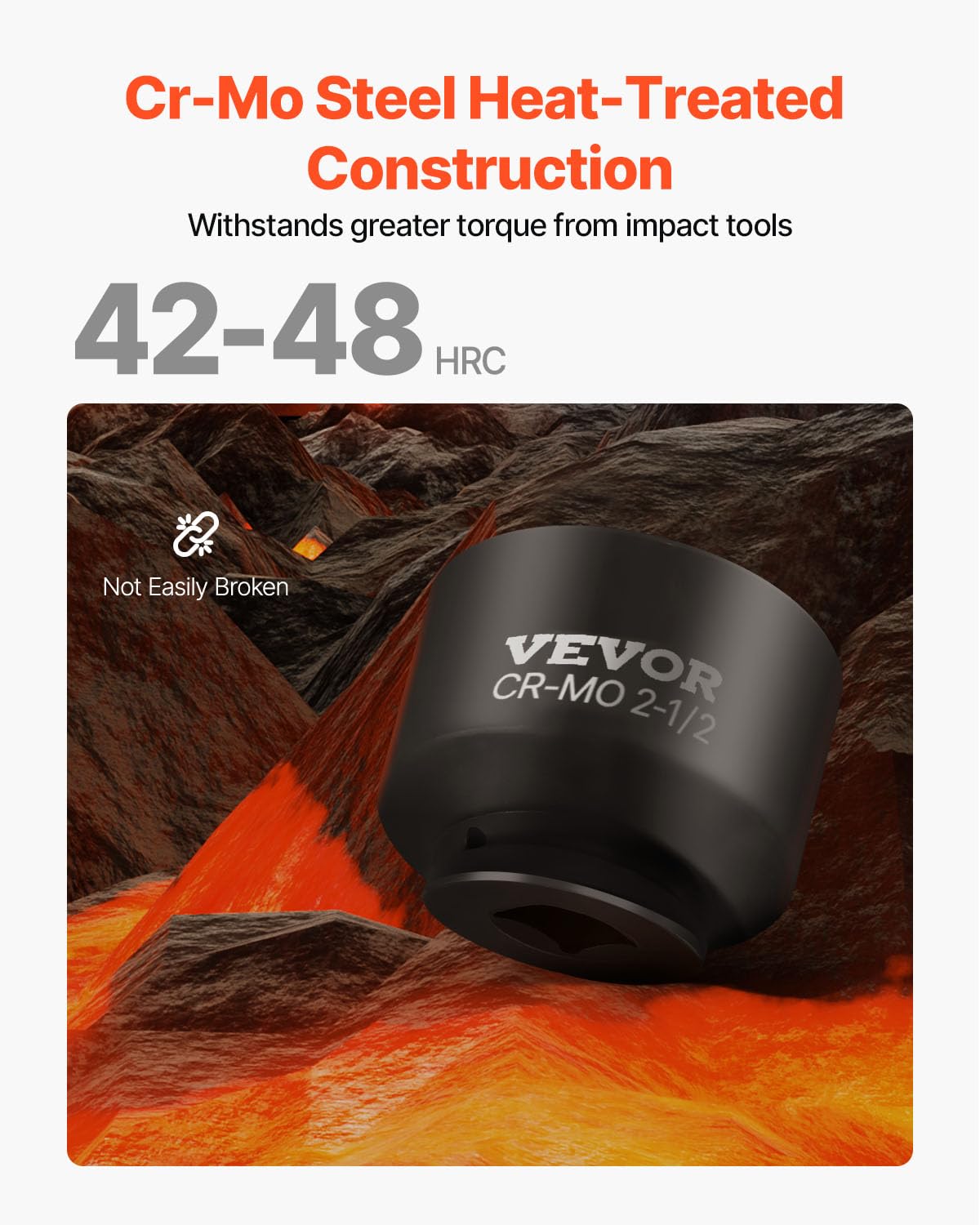 VEVOR 1/2" Drive Impact Socket Set, 65 Piece SAE 3/8" to 1-1/4" and Metric 10-24mm