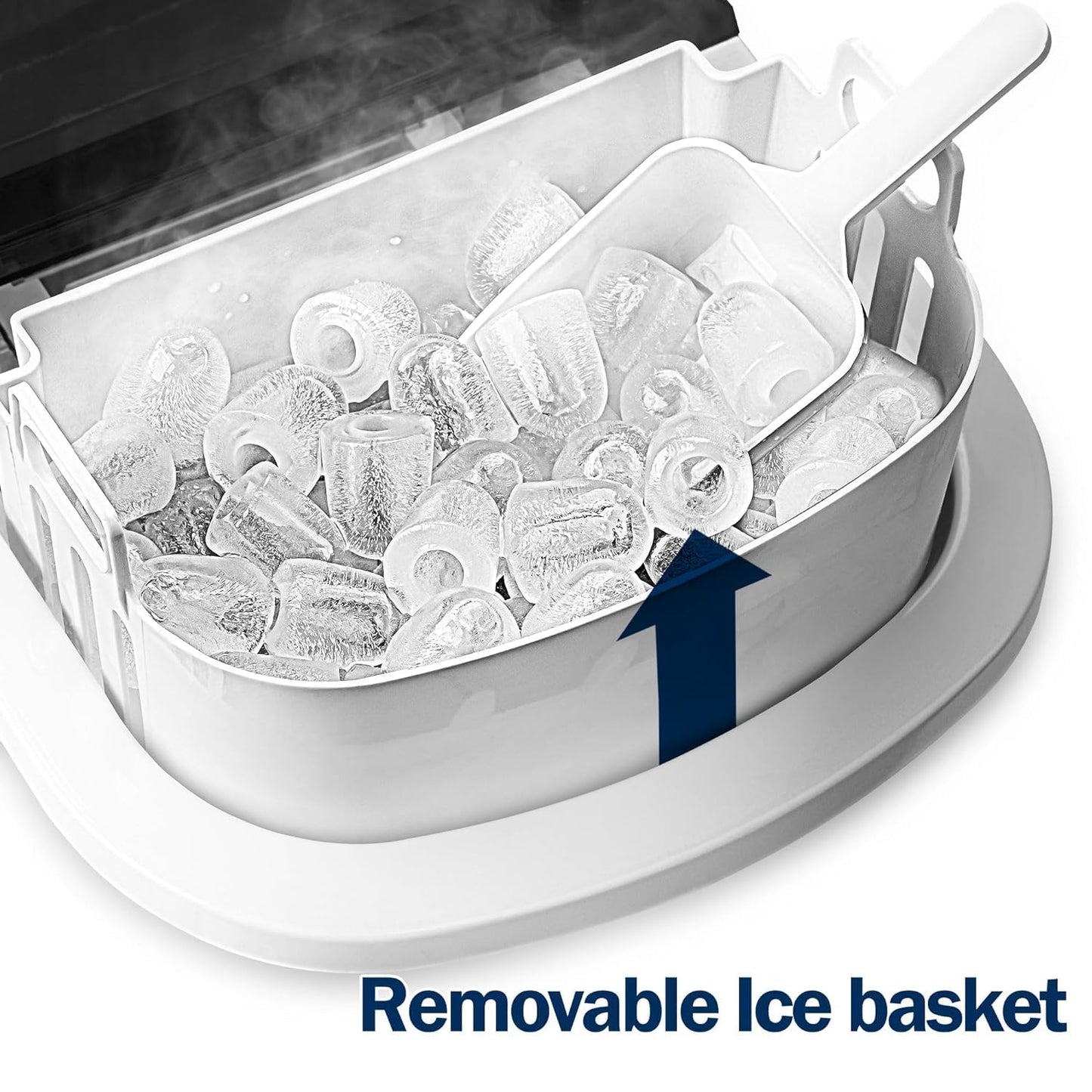 EUHOMY Nugget Ice Maker Countertop with Handle