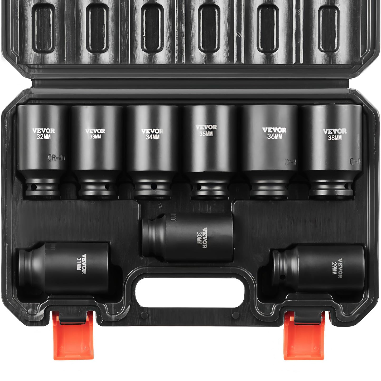 VEVOR 1/2" Drive Impact Socket Set, 65 Piece SAE 3/8" to 1-1/4" and Metric 10-24mm