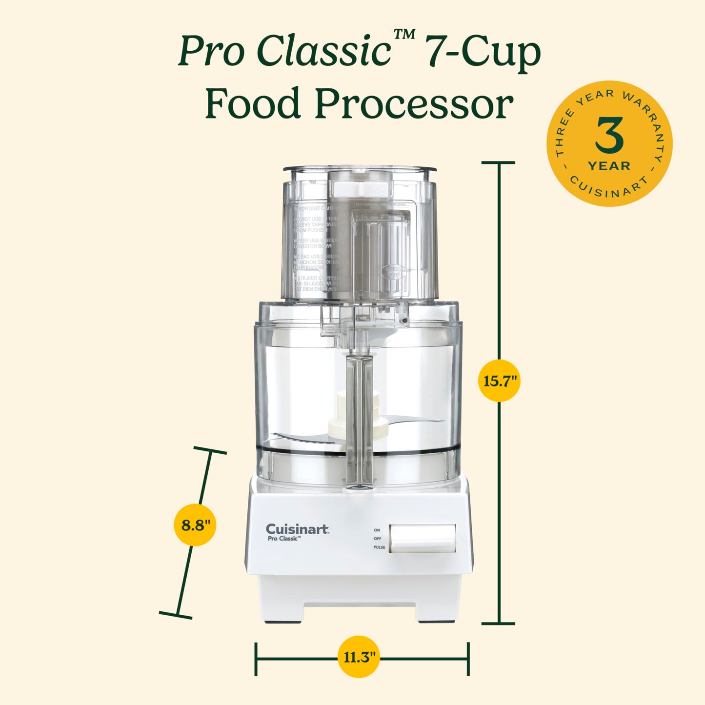 Cuisinart Food Processor, 14-Cup Vegetable Food Chopper for Mincing, Dicing, Shredding, Puree & Kneading Dough, 720-Watt Motor, Stainless Steel, DFP-14BCNY