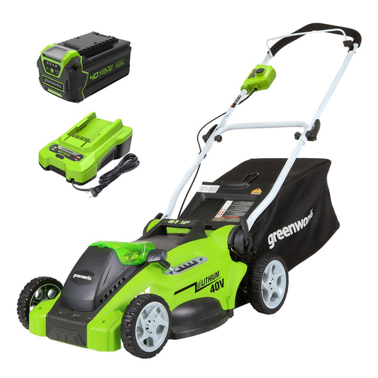Greenworks 40V 16" Cordless Lawn Mower with 4.0Ah Battery & Charger