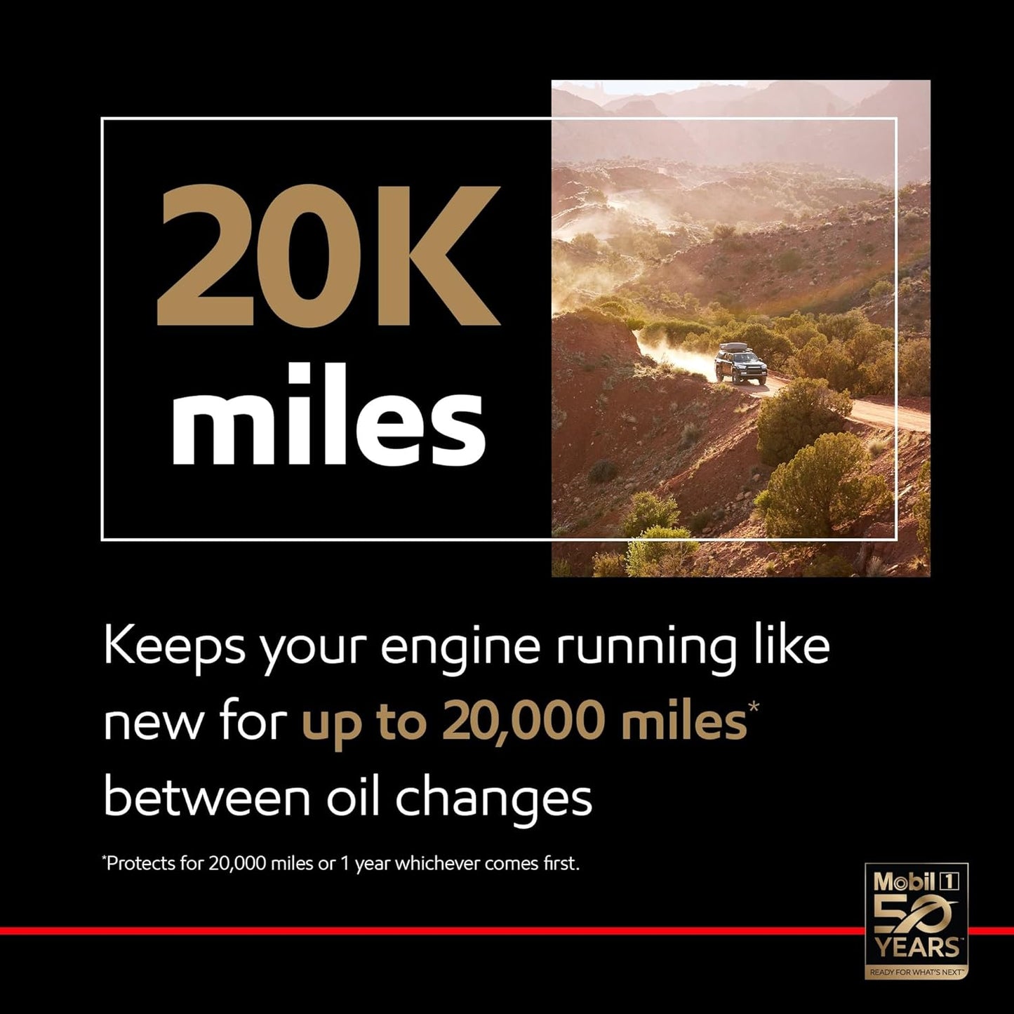 Mobil 1 Advanced Fuel Economy Full Synthetic Motor Oil 0W-20, 5 Quart