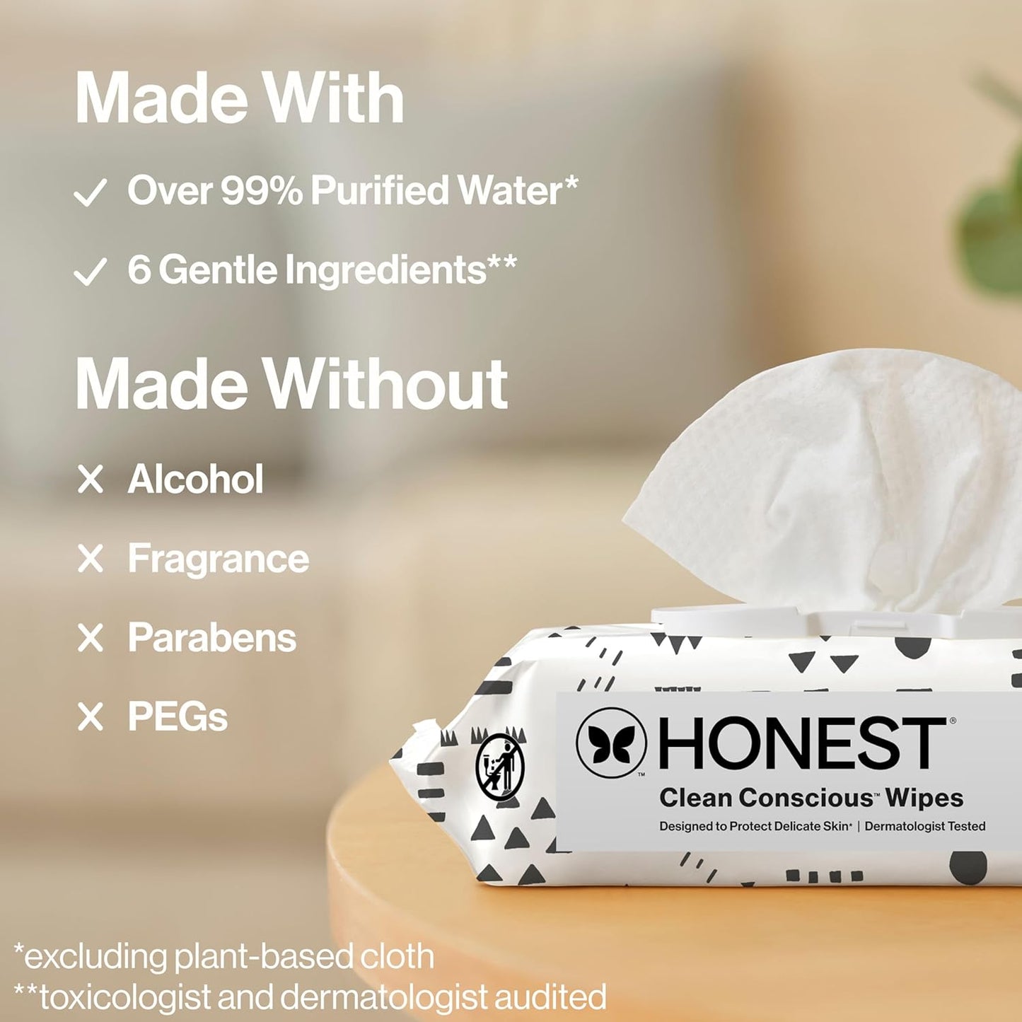 The Honest Company Clean Conscious Multi-Use Wipes, Unscented Hypoallergenic Baby Wipes