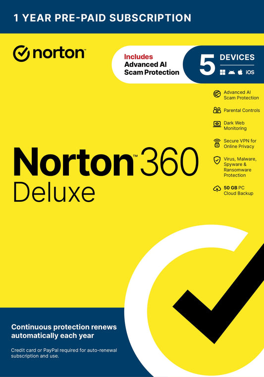 Norton 360 Premium, 2026 Ready Antivirus software for 10 Devices with Auto-Renewal – Includes Advanced AI Scam Protection, VPN, Dark Web Monitoring & PC Cloud Backup [Key Card]