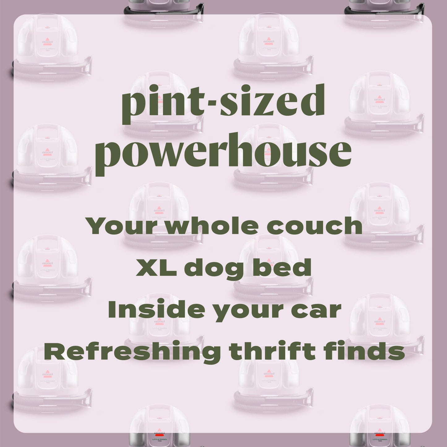 BISSELL Little Green Mini Portable Carpet and Upholstery Deep Cleaner, Car/Auto Detailer, with HydroRinse Self-Cleaning Tool and 4" Tough Stain Tool, Tea Green, 4075