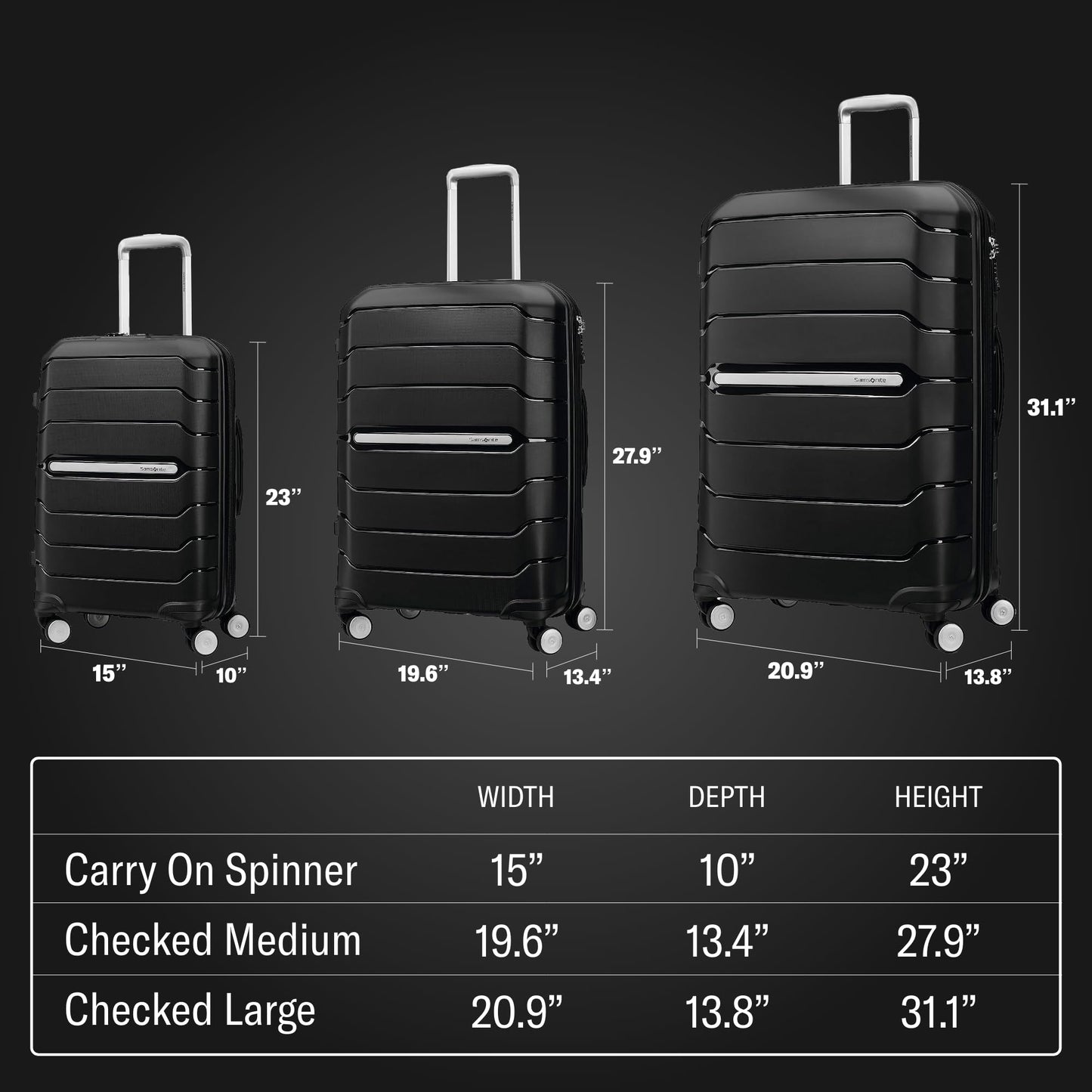 Samsonite Freeform Hardside Carry-On Luggage with Spinner Wheels