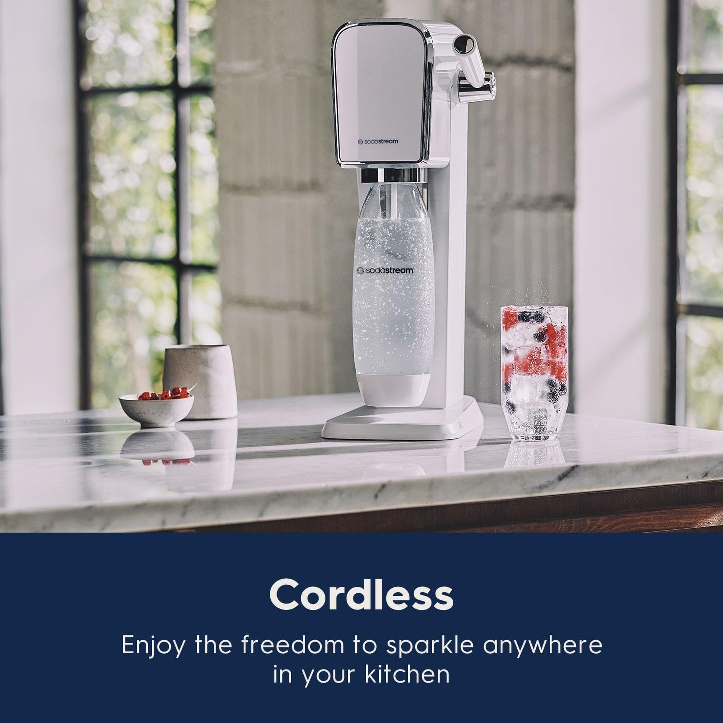 SodaStream - ART Sparkling Water Maker | VALUE BUNDLE | CQC CO2 system | Includes 2x CO2 Cylinders, 2x 32 Fl Oz Dishwasher Safe Bottles, 2x Bubly Flavor Drops | Combine with Pepsi Flavors | Black