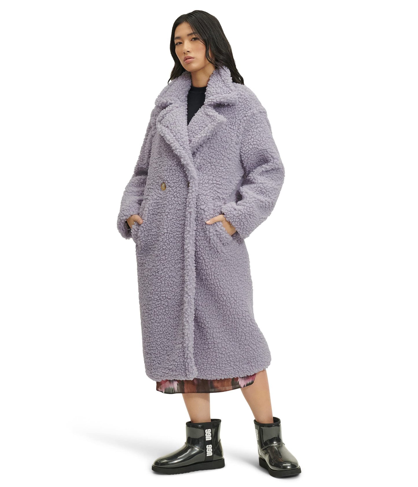 UGG Women's Gertrude Long Teddy Coat