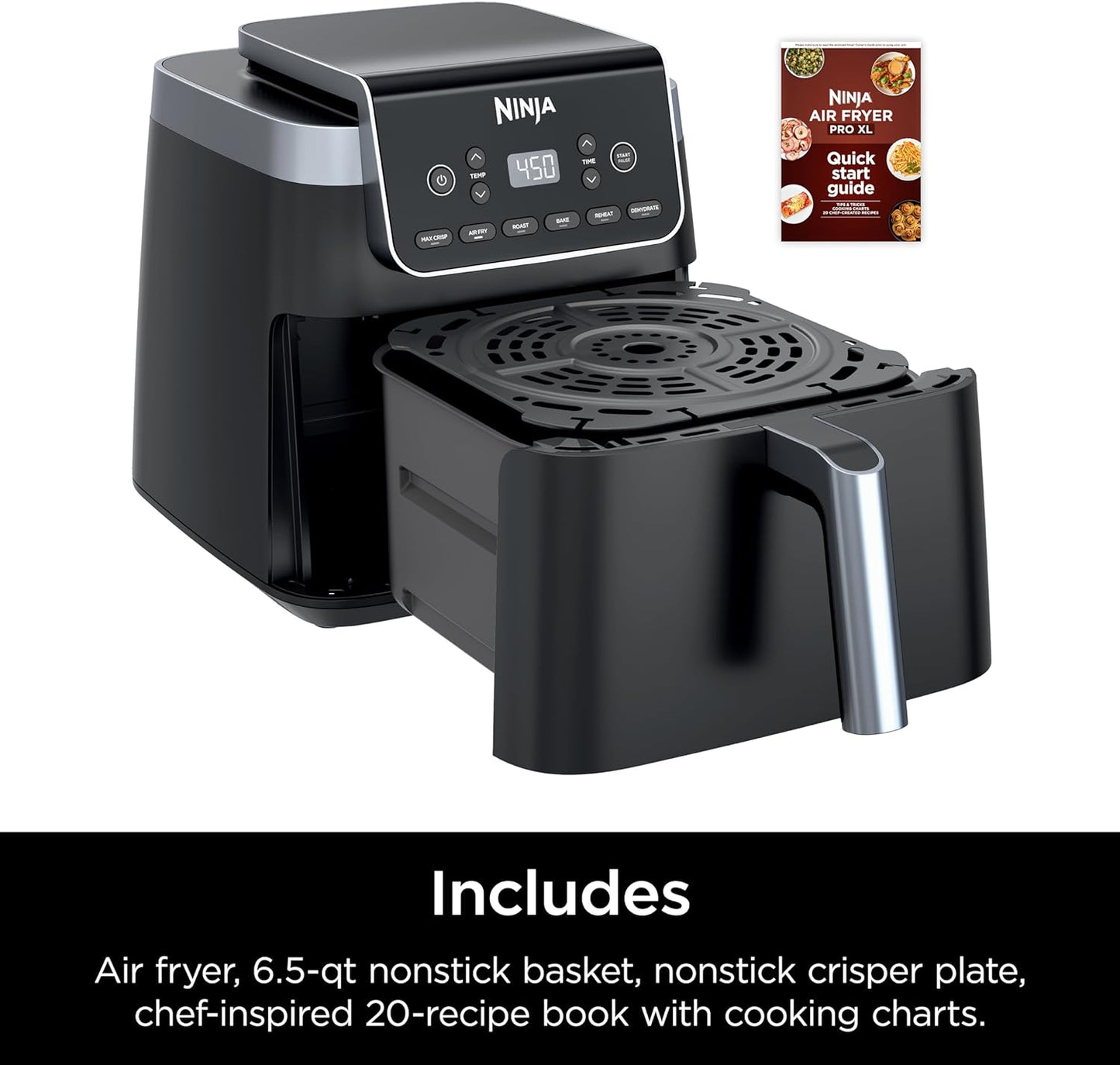 Ninja | Air Fryer | 6.5 QT Pro XL Capacity fits 9lbs