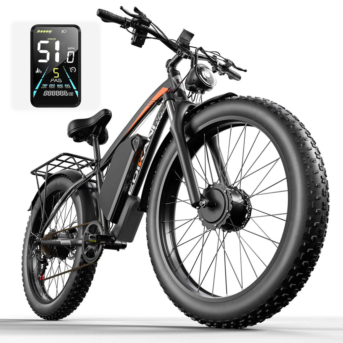 E Bikes for Adults Electric, 51 MPH Peak 5000W Dual Motor Ebike