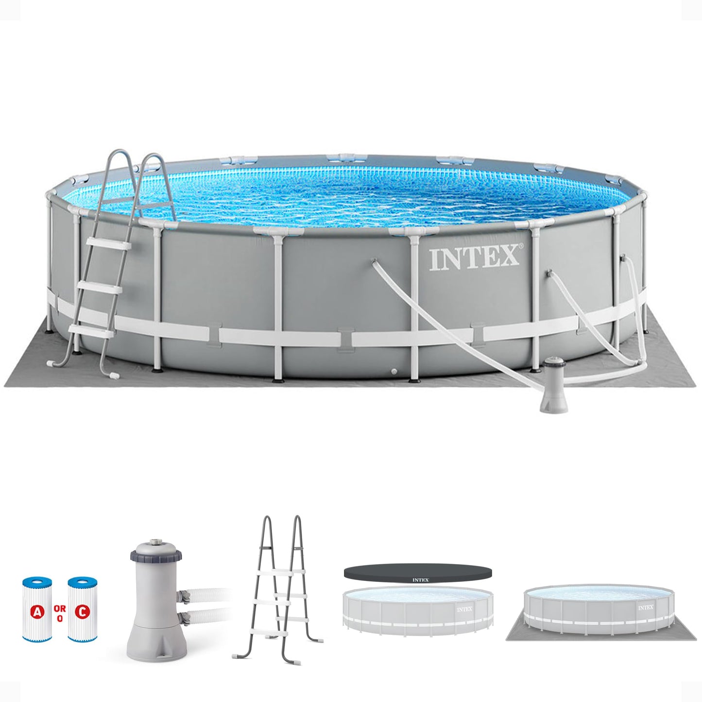 Prism Frame Premium Above Ground Swimming Pool Set: 10ft x 30in