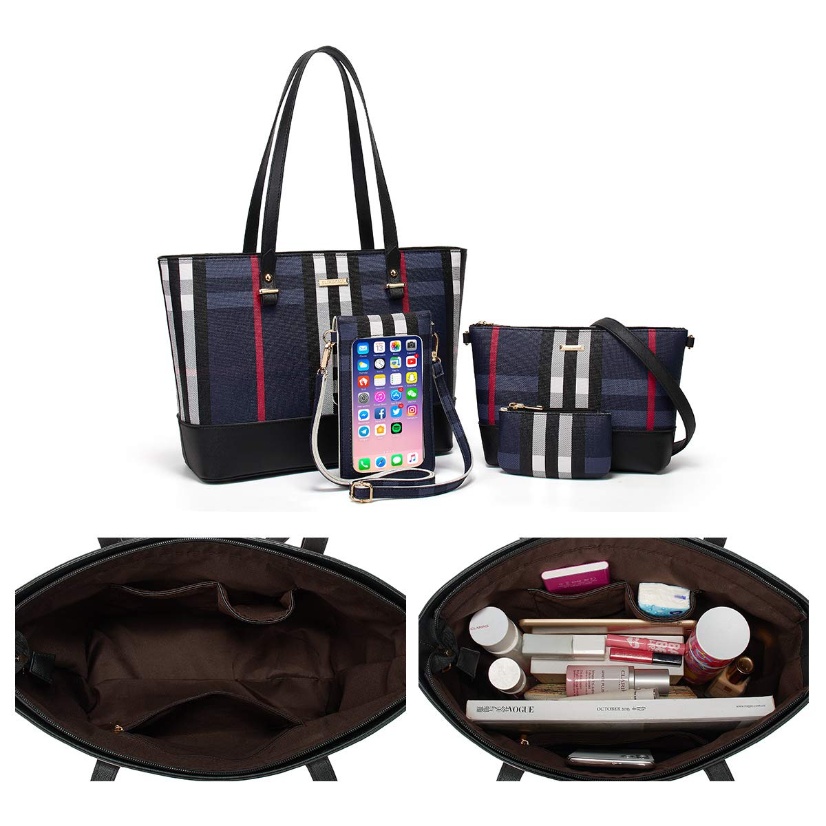 Women Fashion Synthetic Leather Handbags Set 4pcs