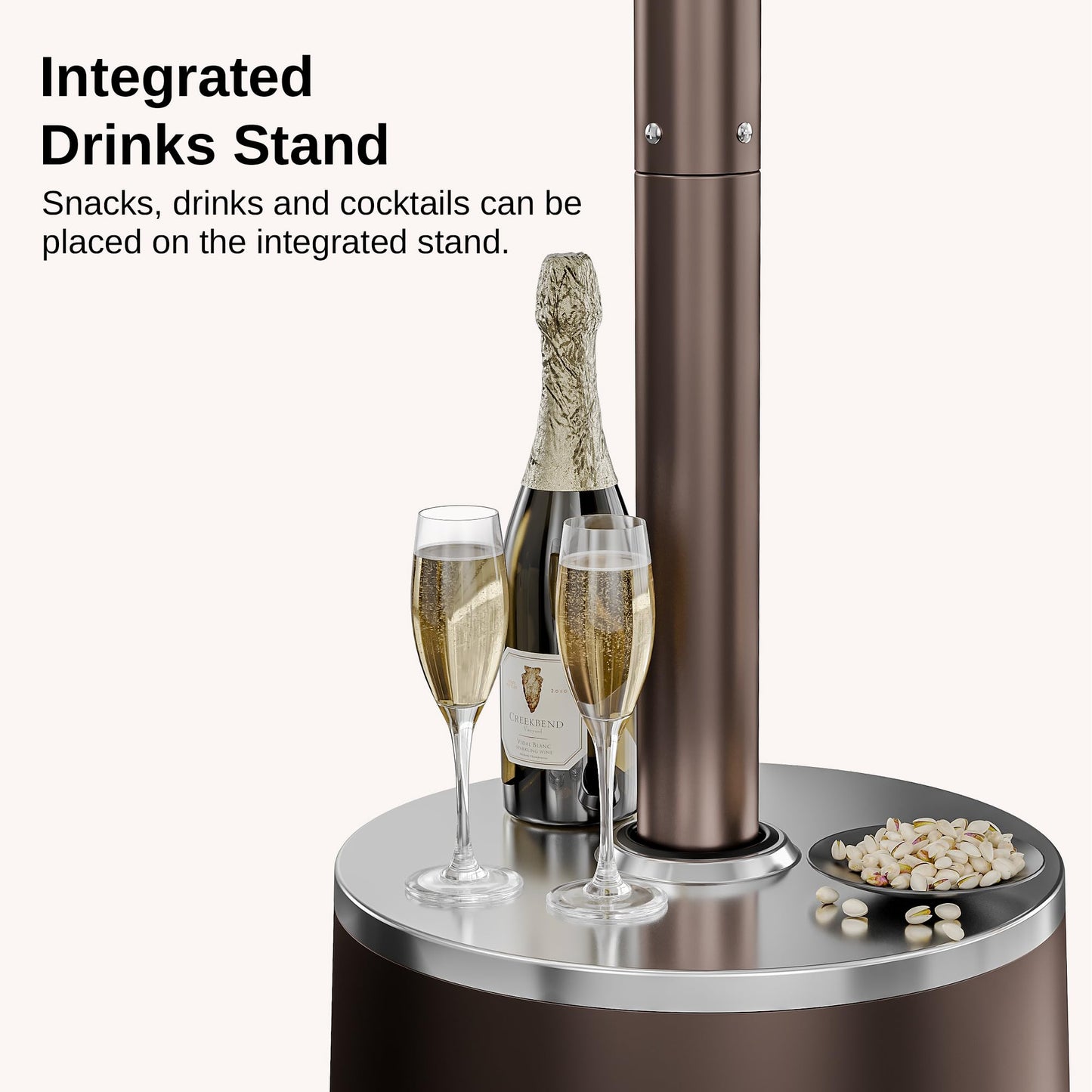 EAST OAK 50,000 BTU Patio Heater with Sand Box, Table Design
