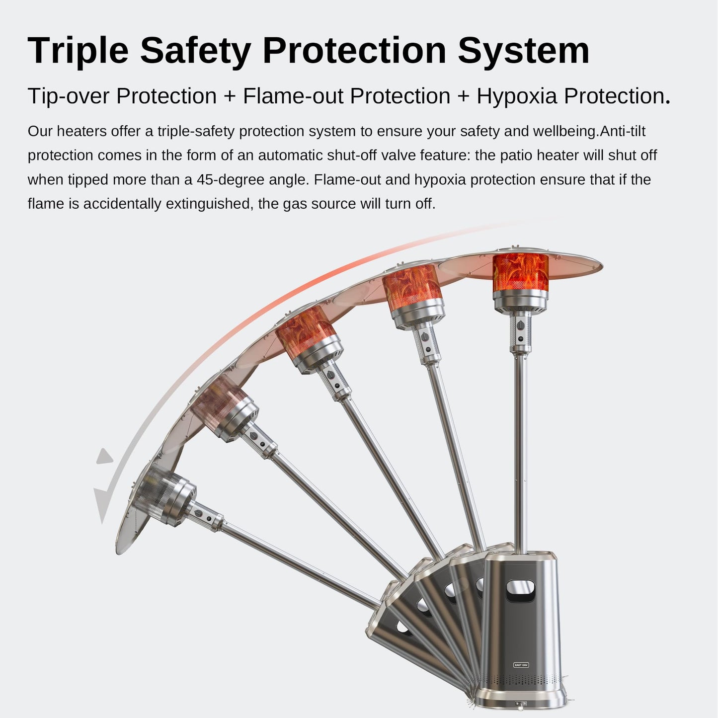 EAST OAK 50,000 BTU Patio Heater with Sand Box, Table Design