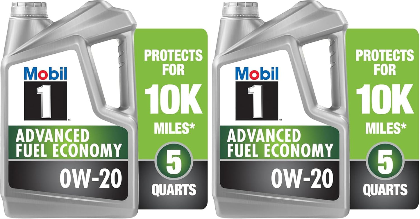 Mobil 1 Advanced Fuel Economy Full Synthetic Motor Oil 0W-20, 5 Quart