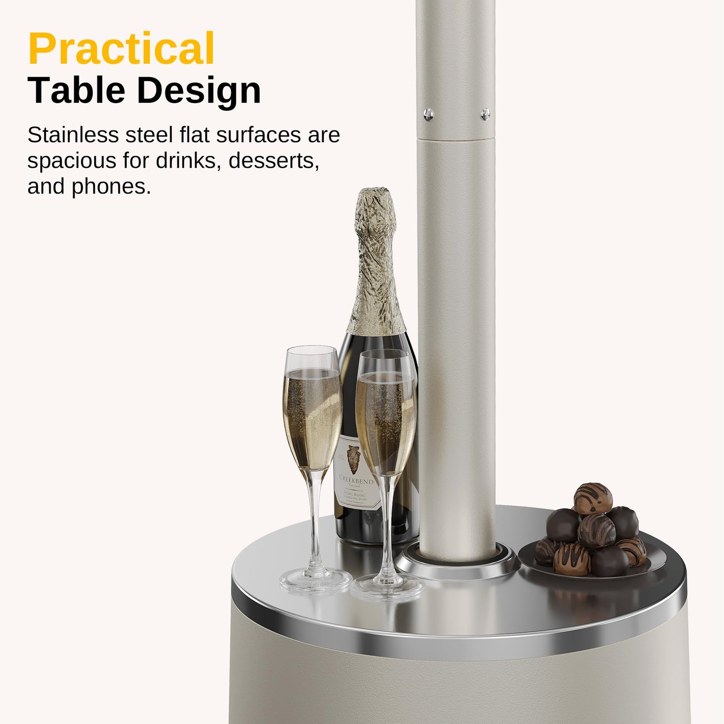 EAST OAK 50,000 BTU Patio Heater with Sand Box, Table Design