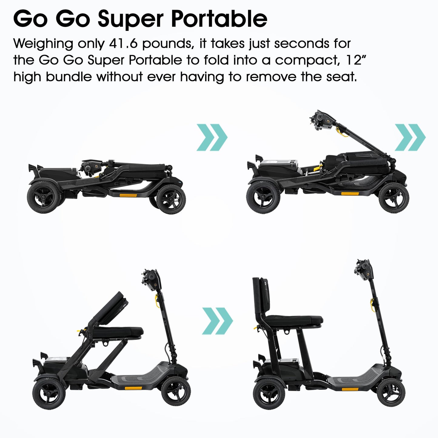 Pride Go Go Super Portable Scooter + Accessories, USA Made