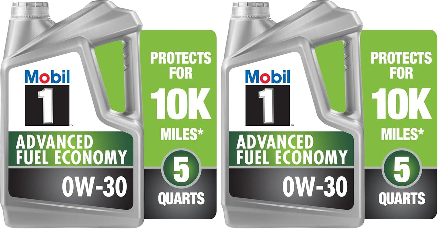 Mobil 1 Advanced Fuel Economy Full Synthetic Motor Oil 0W-20, 5 Quart