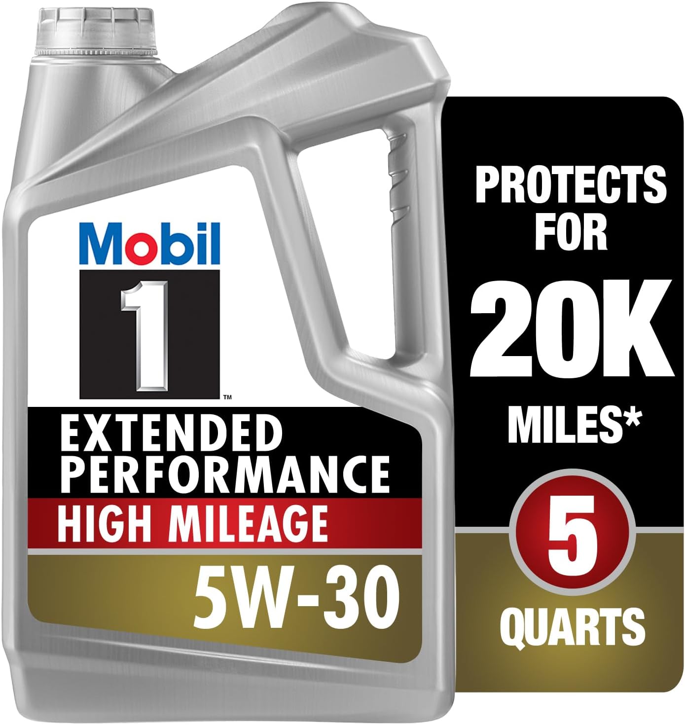 Mobil 1 Advanced Fuel Economy Full Synthetic Motor Oil 0W-20, 5 Quart