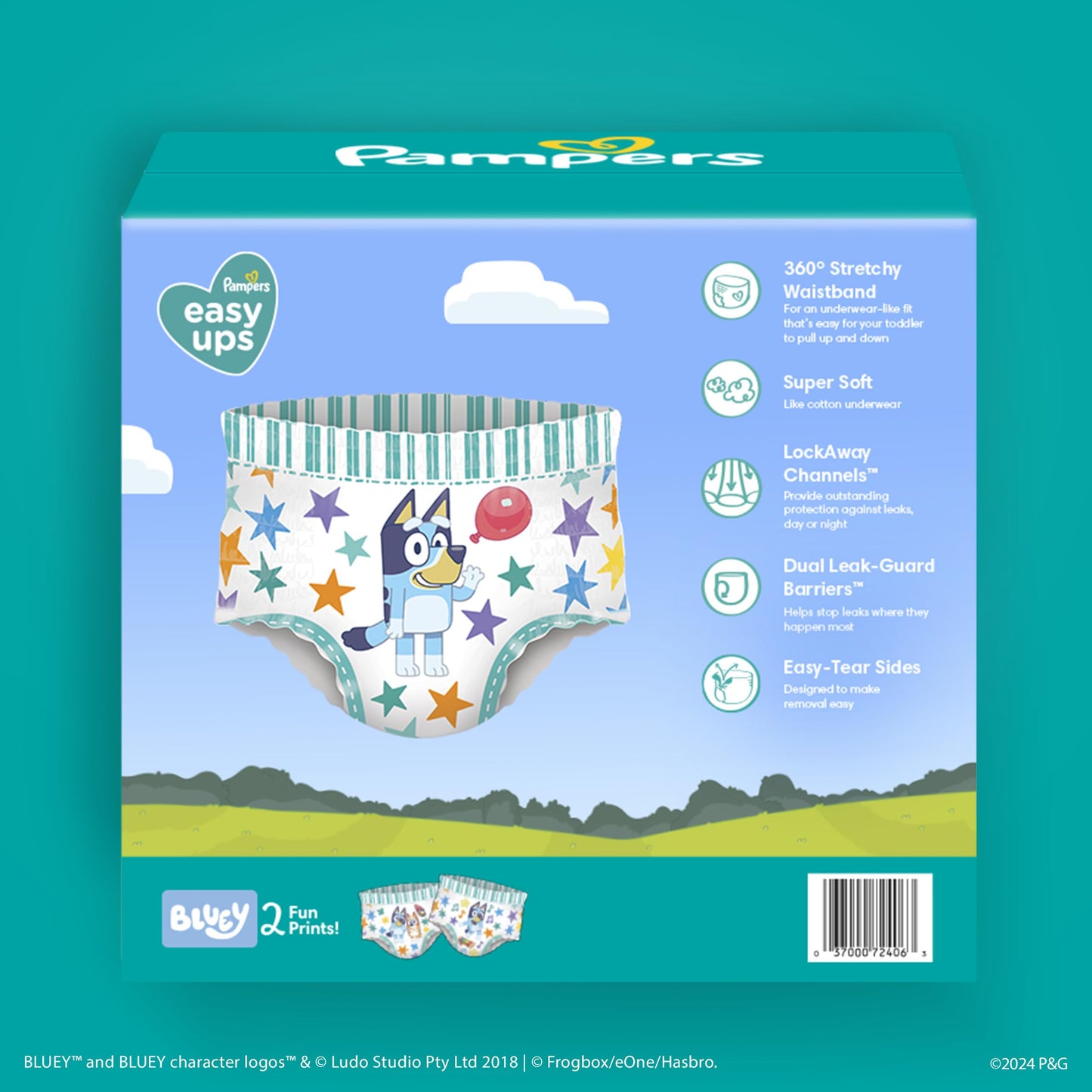 Pampers Training Pants - Easy Ups Boys & Girls Bluey - Size 3T-4T, 124 Count
