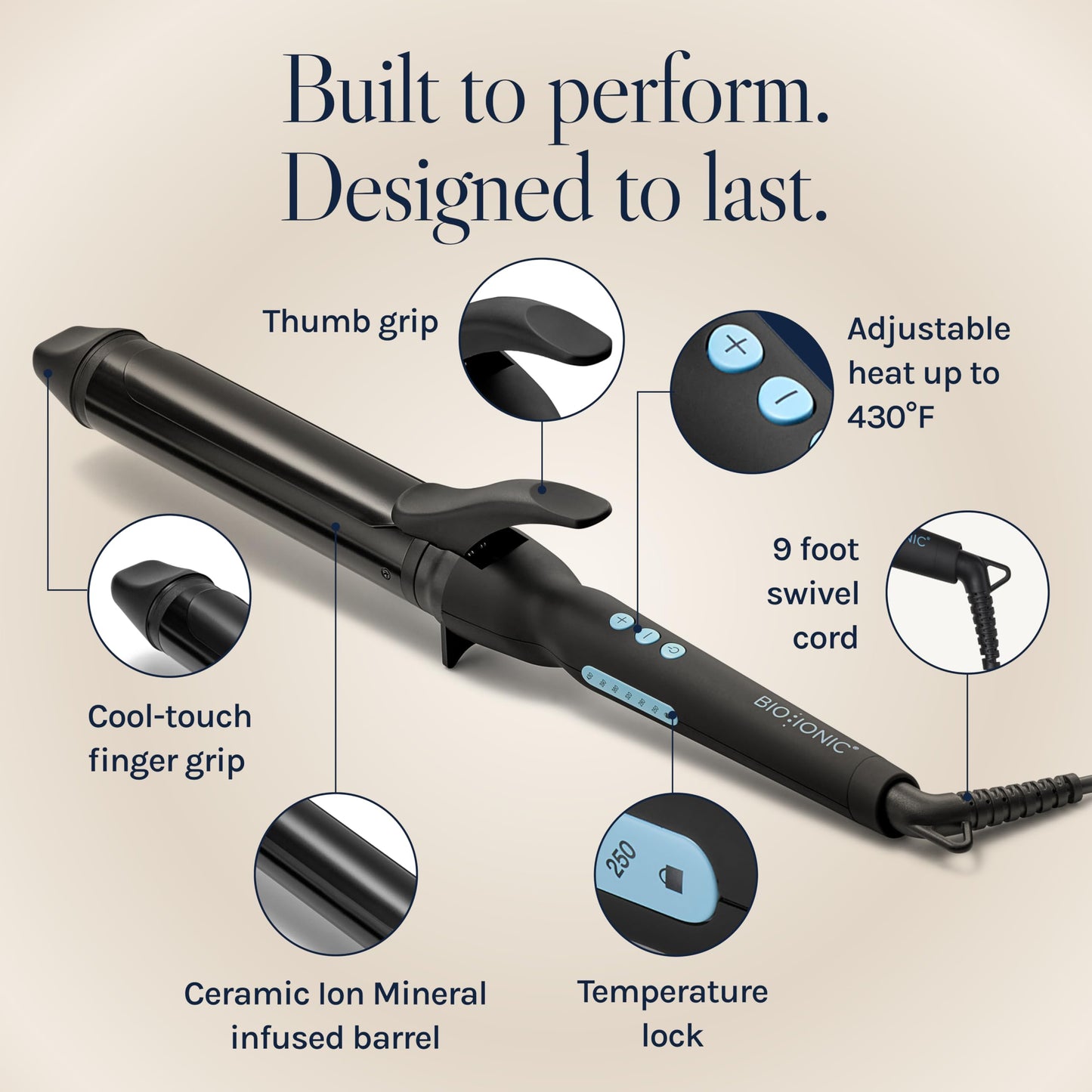 Bio Ionic Long Barrel Styler,Curling Iron with Moisture Heat Technology & NanoIonic MX, Verstatile Curling Wand