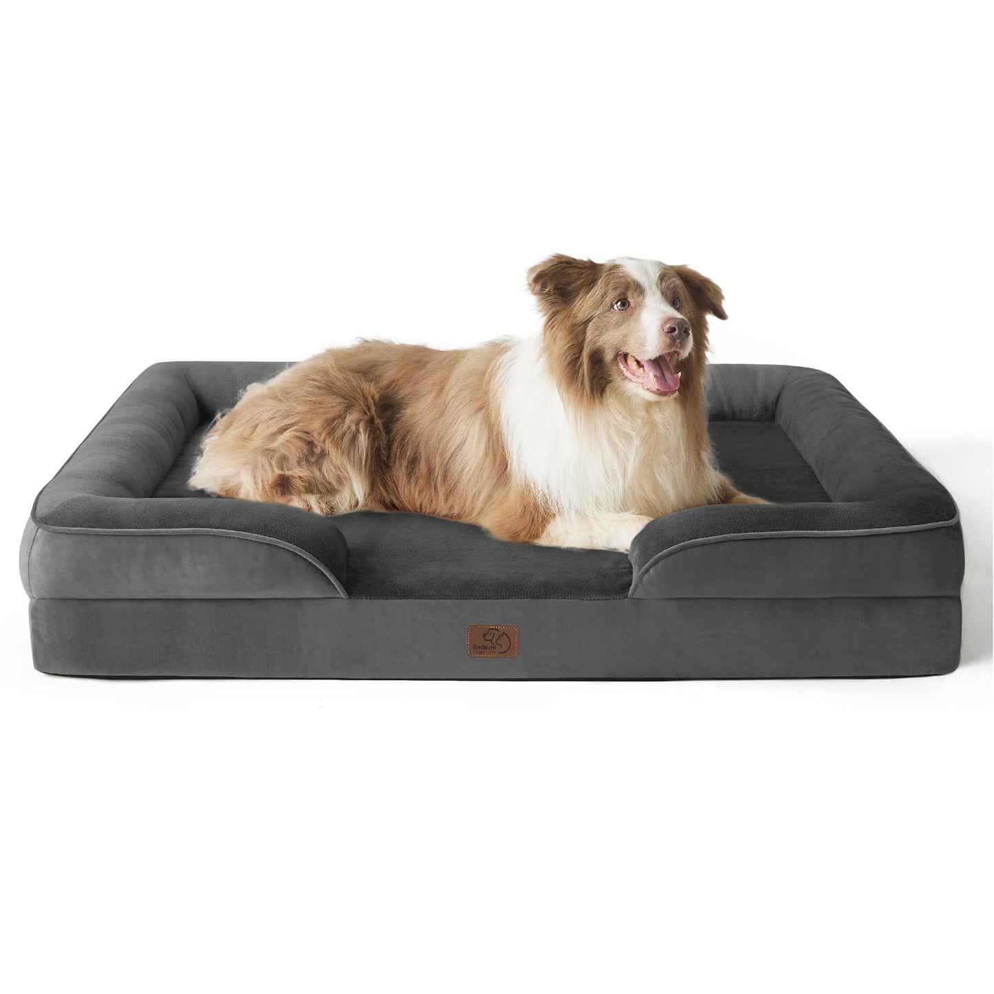 Bedsure Orthopedic Dog Beds Large Sized Dog - Washable Large Dog Cat Bed Waterproof, Comfort Dogs Couch Sofa with Washable Removable Cover, Pet Bed with Nonskid Bottom, Grey, 35"