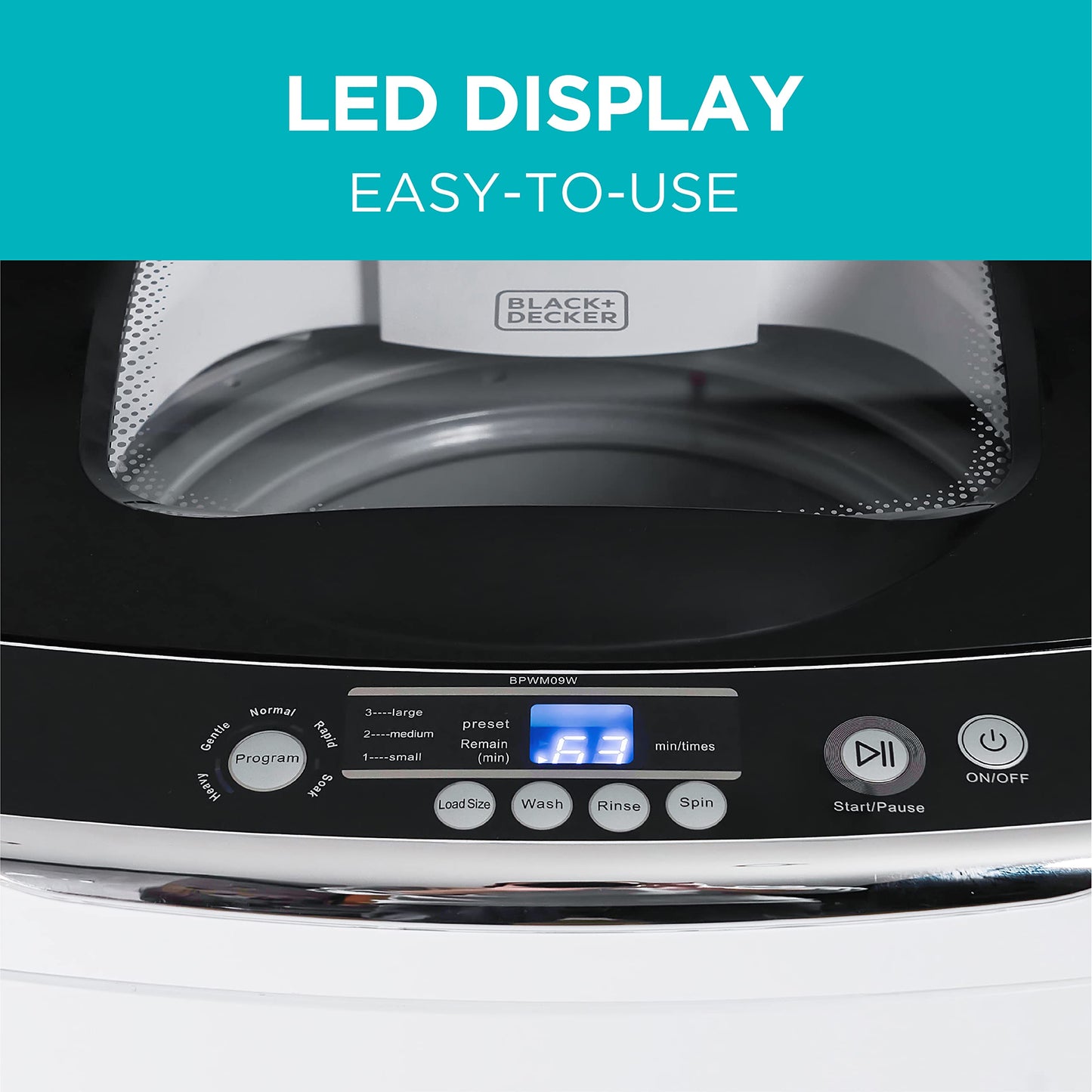 BLACK+DECKER 0.9 Cu. Ft. Portable Washer, 6.6 lb. Capacity Washing Machine