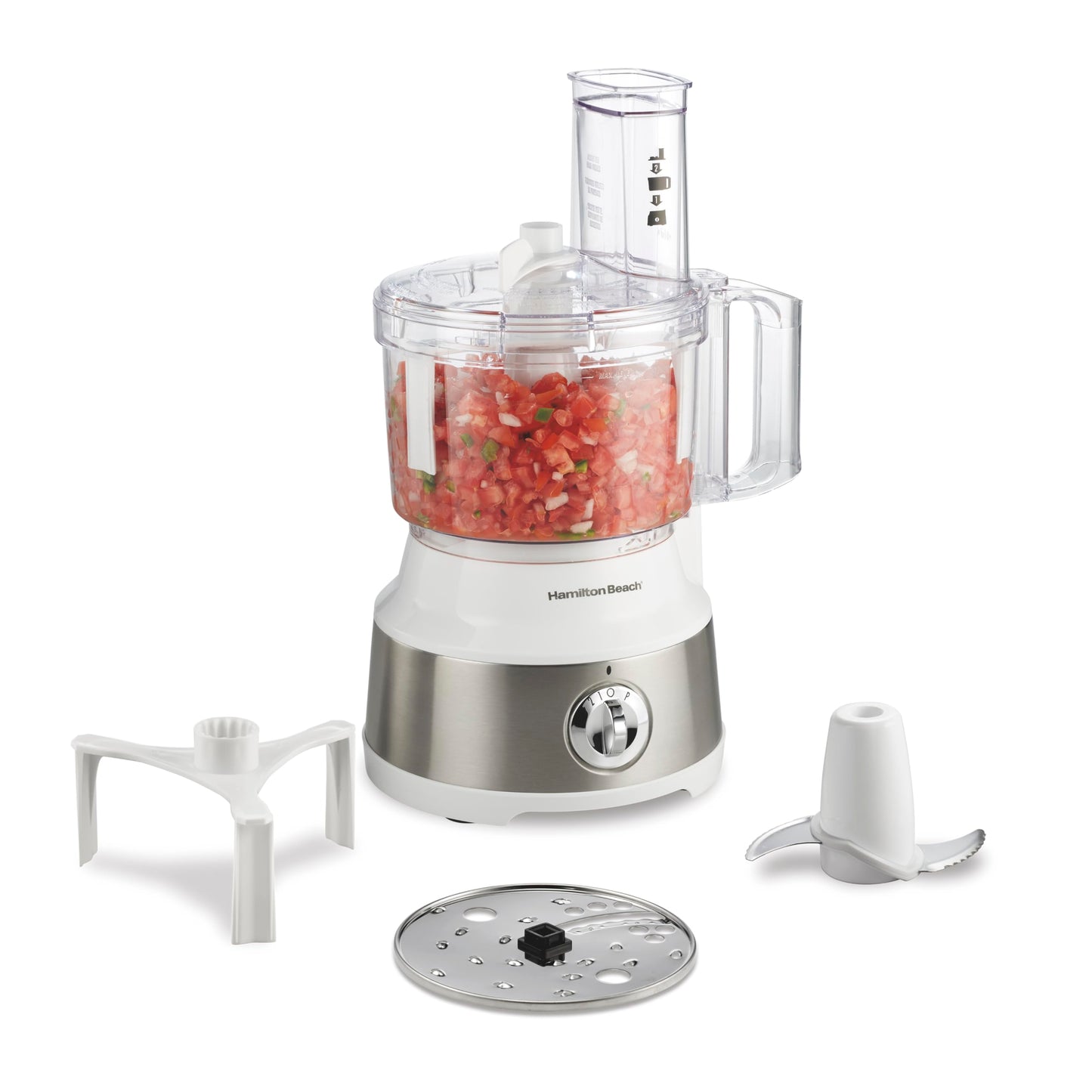 Hamilton Beach Food Processor & Vegetable Chopper for Slicing, Shredding, Mincing, and Puree, 10 Cups + Easy Clean Bowl Scraper, Black and Stainless Steel (70730)