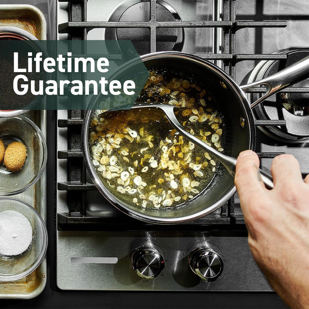 HexClad Hybrid Nonstick 6-Piece Pot Set with 2 Silicone Trivets, 2, 3, and 8-Quart Pots with Tempered Glass Lids, Stay-Cool Handles, Dishwasher-Friendly, Induction Ready, Compatible with All Cooktops