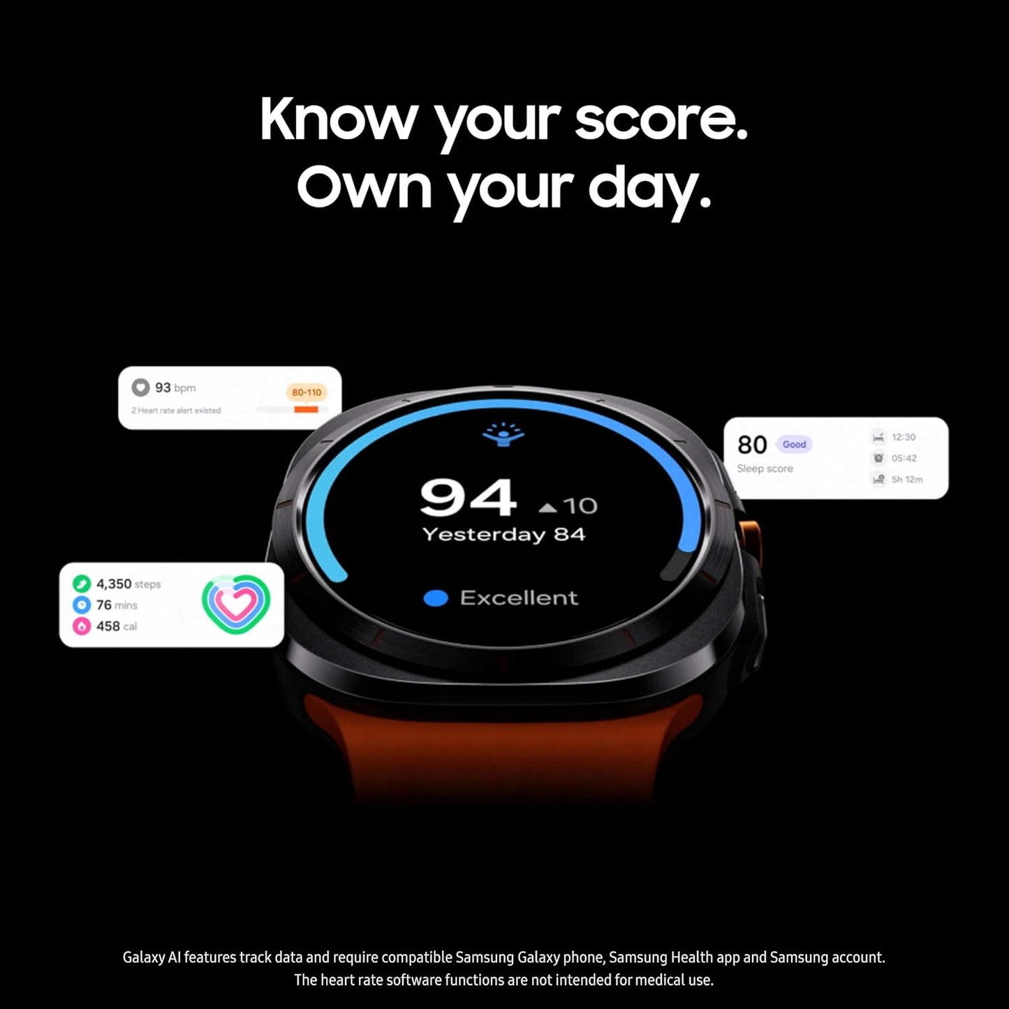 Samsung Galaxy Watch Ultra (2024) 47mm LTE AI Smartwatch w/Energy Score, Wellness Tips, Heart Rate Tracking, Sleep Monitor, Fitness Tracker, GPS, Titanium Gray [US Version, 1Yr Manufacturer Warranty]