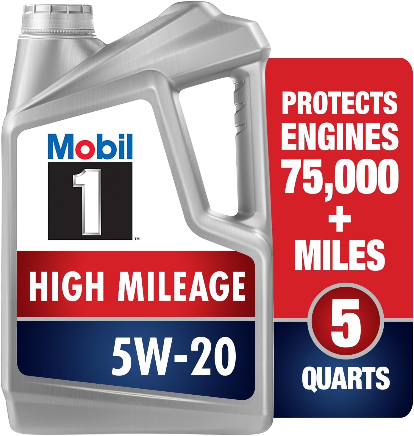 Mobil 1 Advanced Fuel Economy Full Synthetic Motor Oil 0W-20, 5 Quart