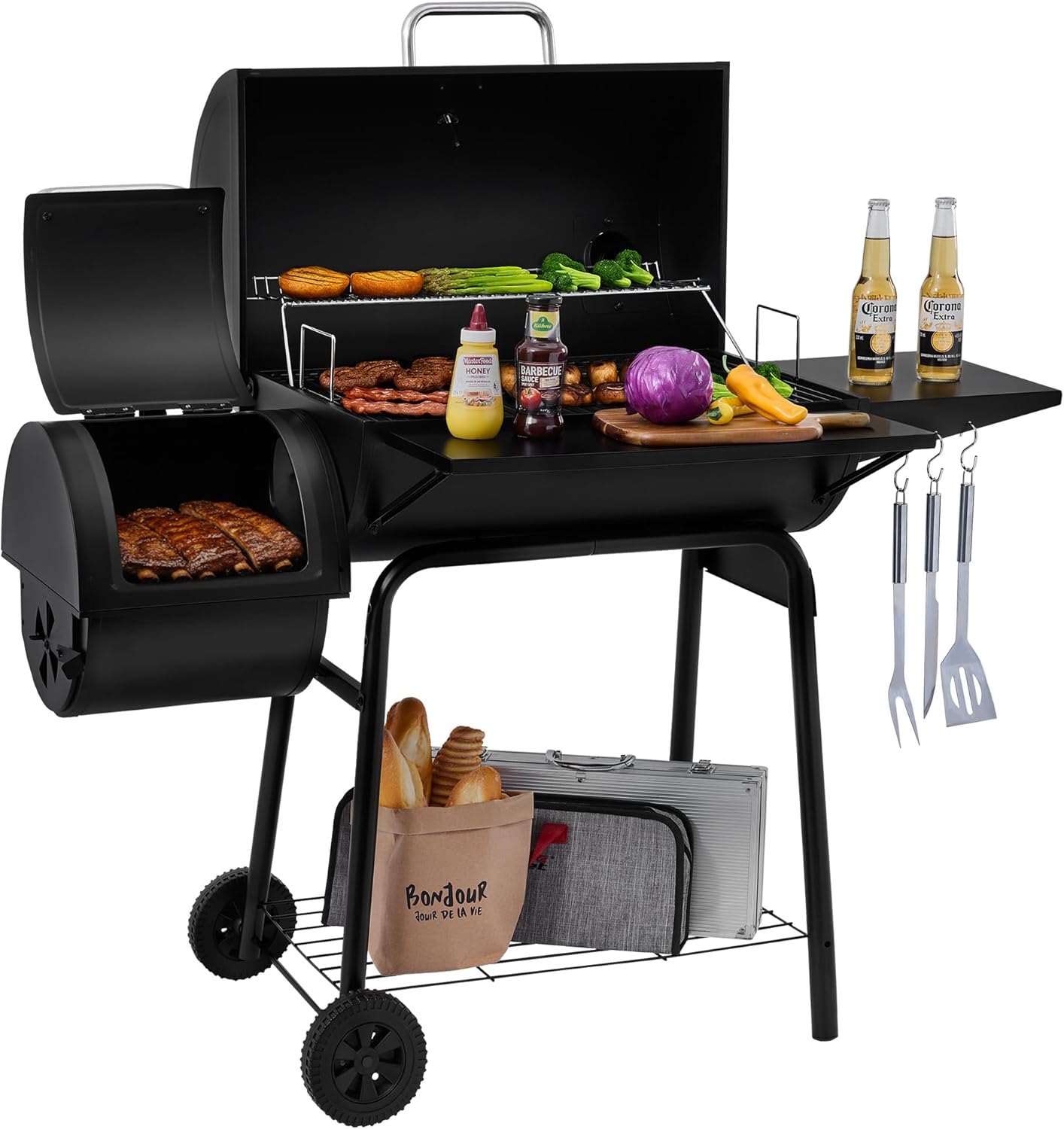 Royal Gourmet CC1830S BBQ Charcoal Grill and Offset Smoker