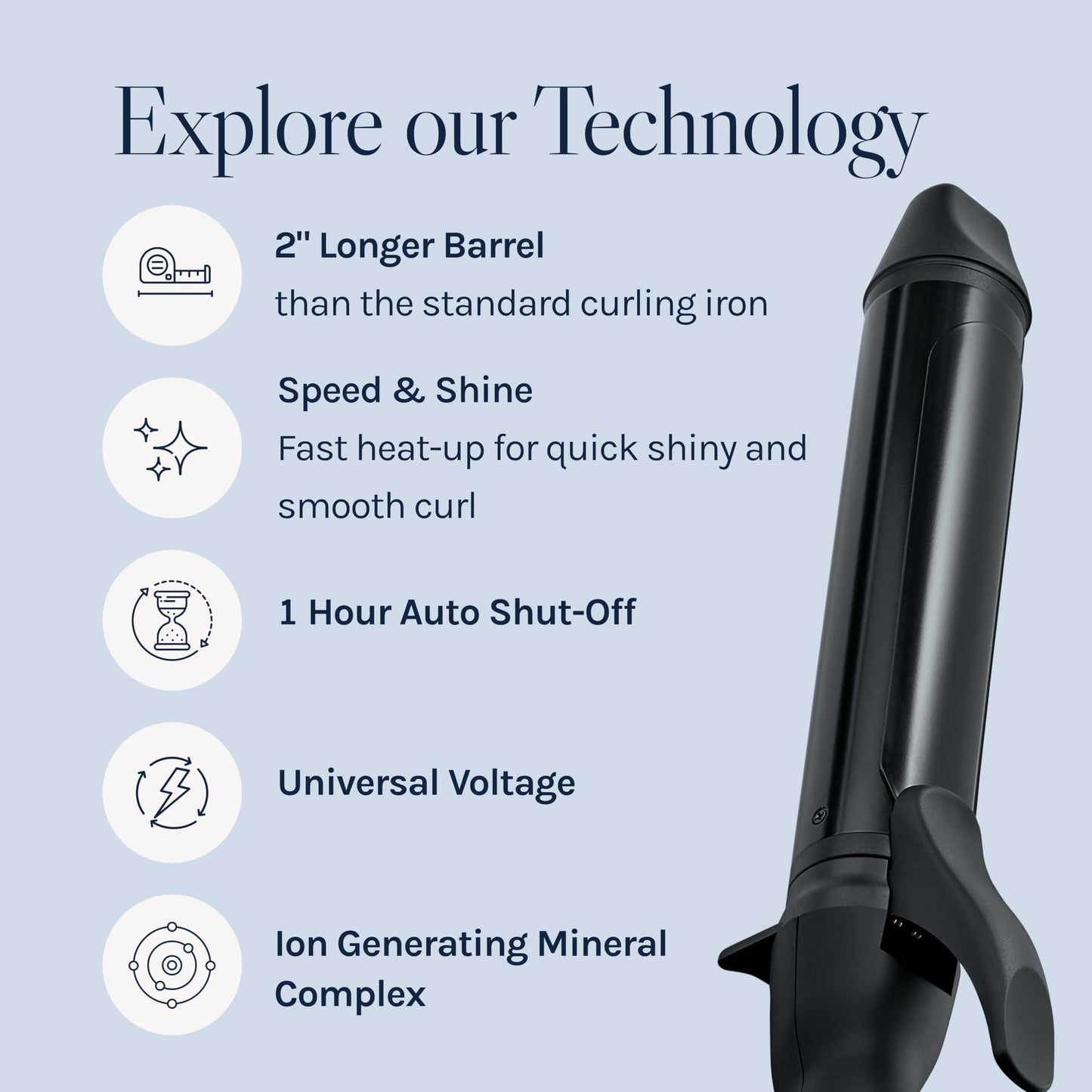 Bio Ionic Long Barrel Styler,Curling Iron with Moisture Heat Technology & NanoIonic MX, Verstatile Curling Wand