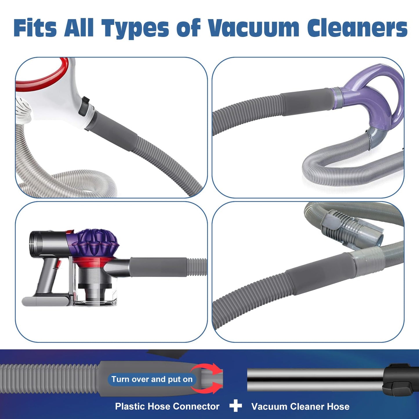 2 Pieces Dryer Vent Cleaner Kit Compatible with Most Vacuum Cleaner, Dryer Lint Brush and Vacuum Hose Attachment with Universal Connector, Quickly Lint Remover